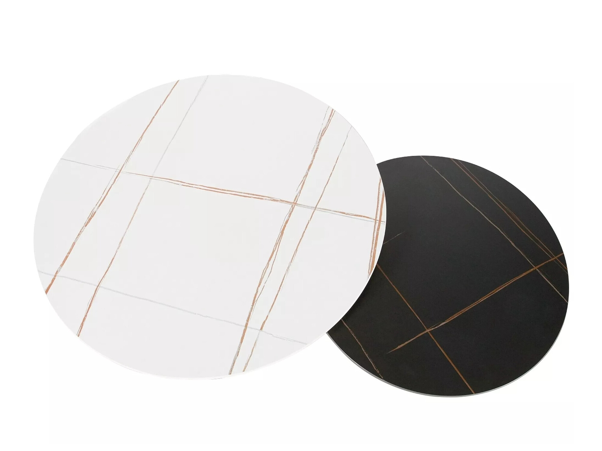 Diivanilaudade komplekt Detroit 607 (Valge marmor + Must marmor)