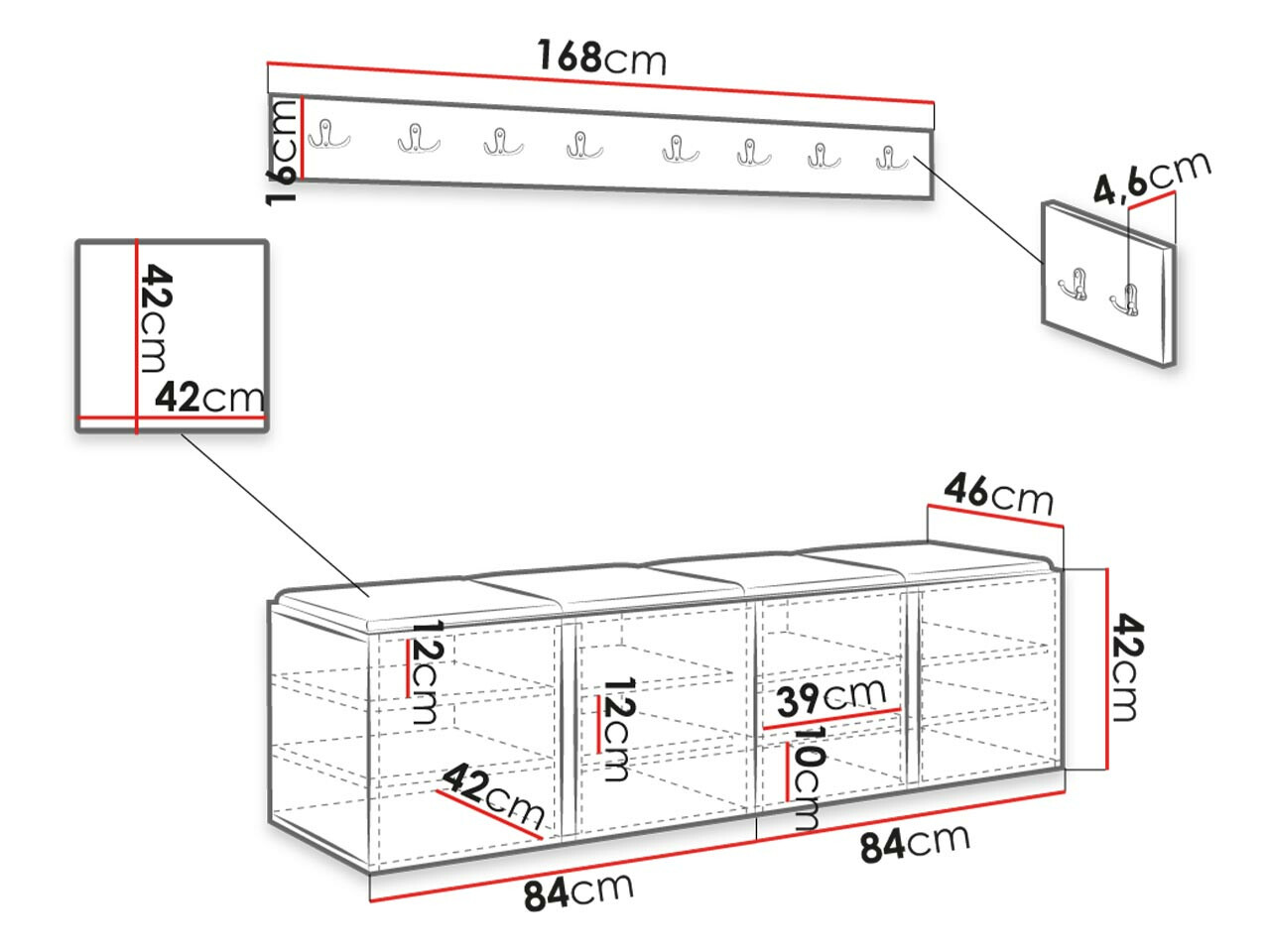 Esikukomplekt Hartford 276 (Grafiit)