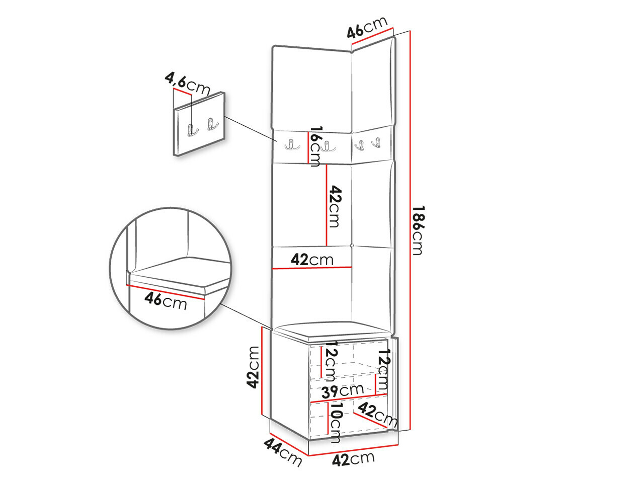 Esikukomplekt Hartford 347 (Valge)