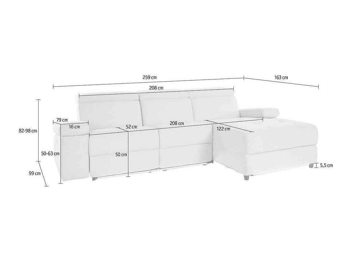 Pehme nurga recliner Denton 704 (Antratsiit)