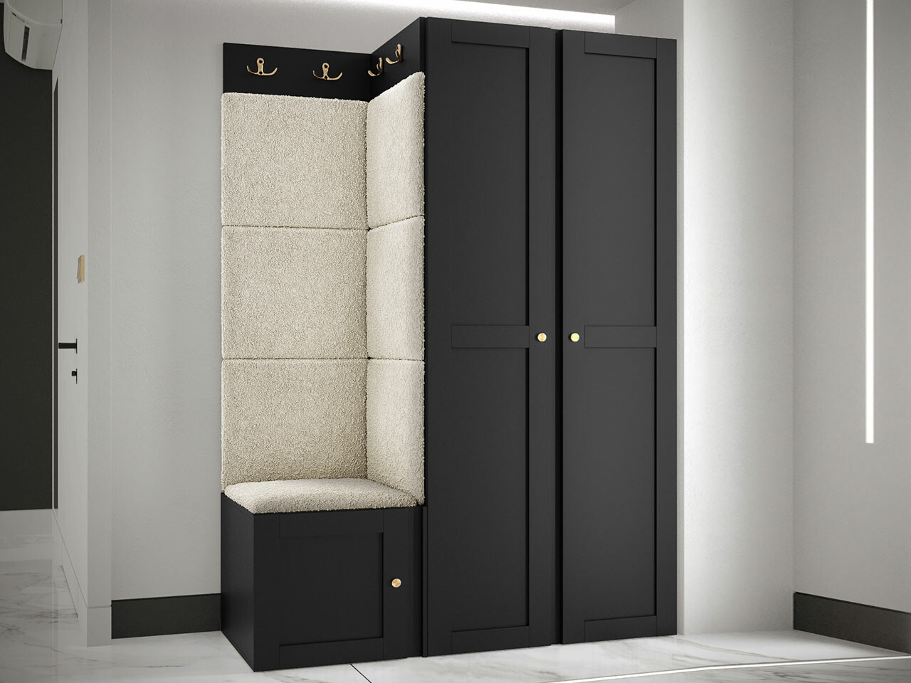 Esikukomplekt Hartford 379 (Must)