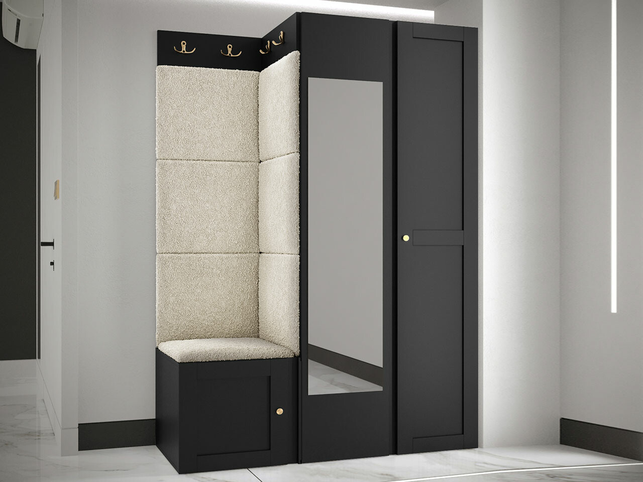 Esikukomplekt Hartford 380 (Must)