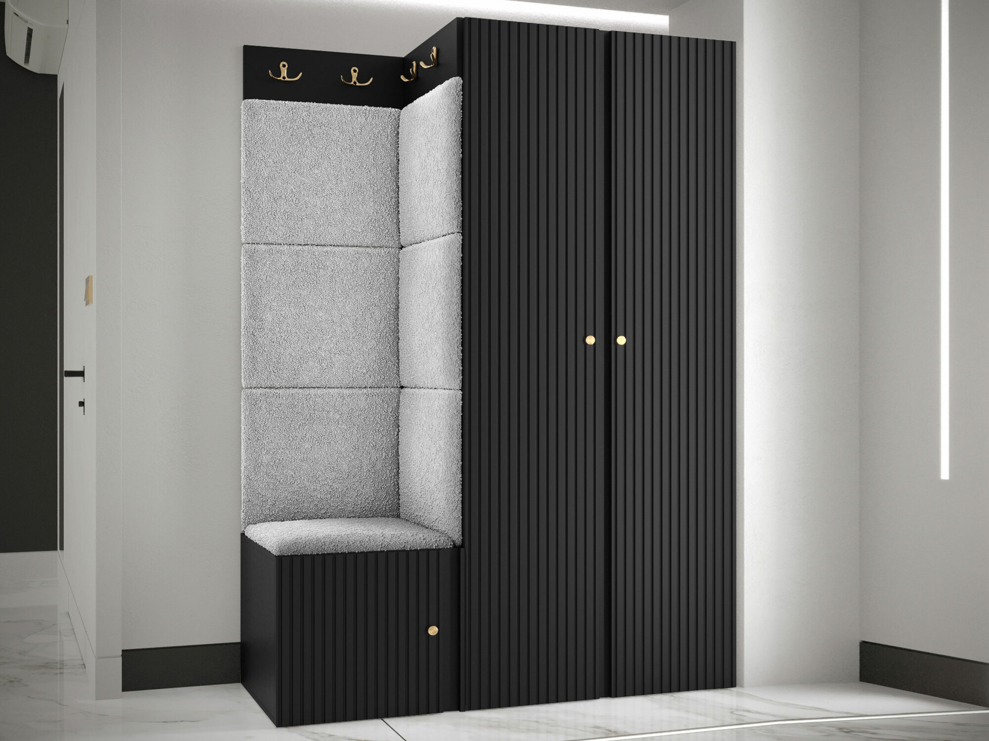 Esikukomplekt Hartford 387 (Must)