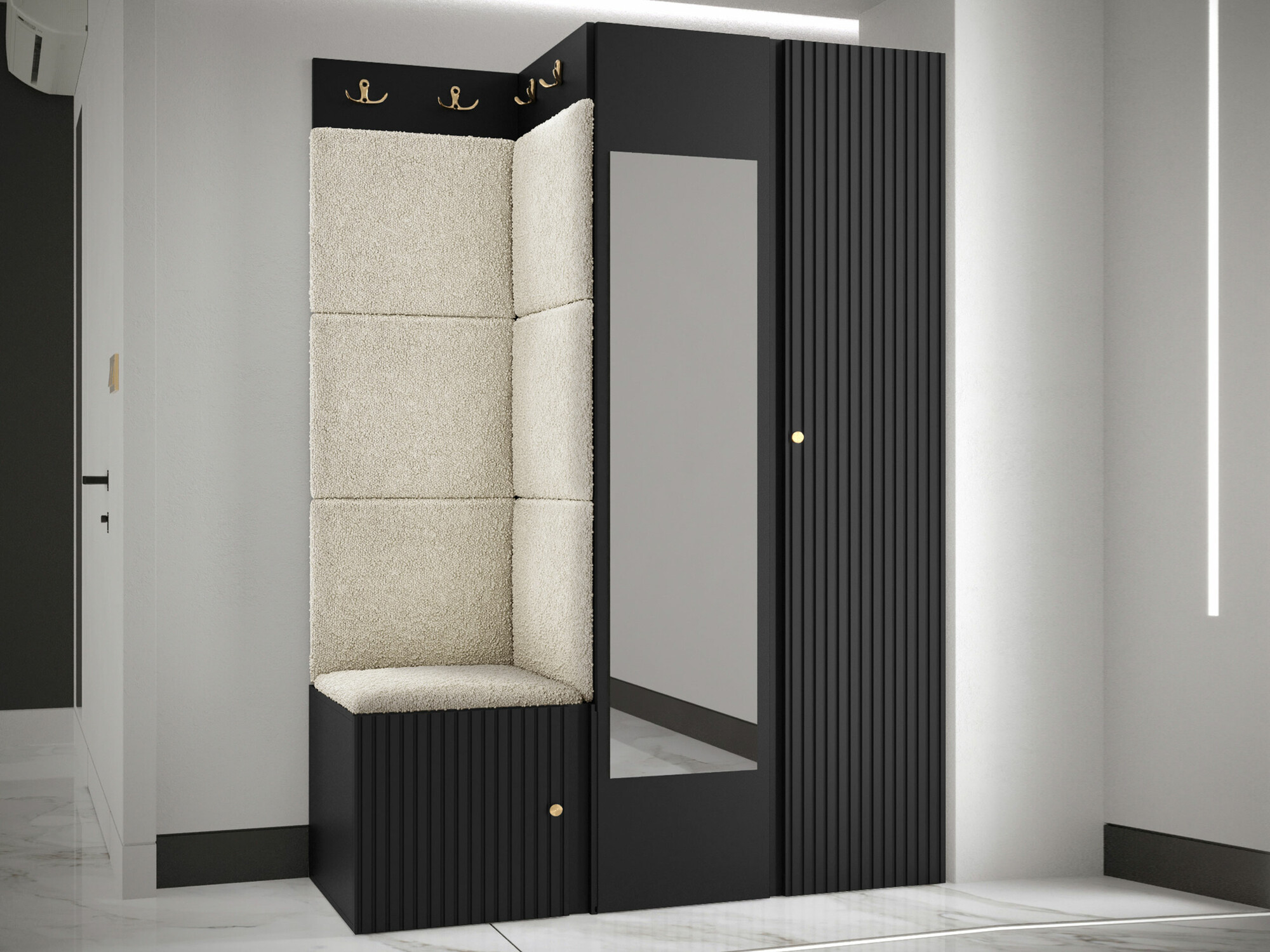 Esikukomplekt Hartford 388 (Must)