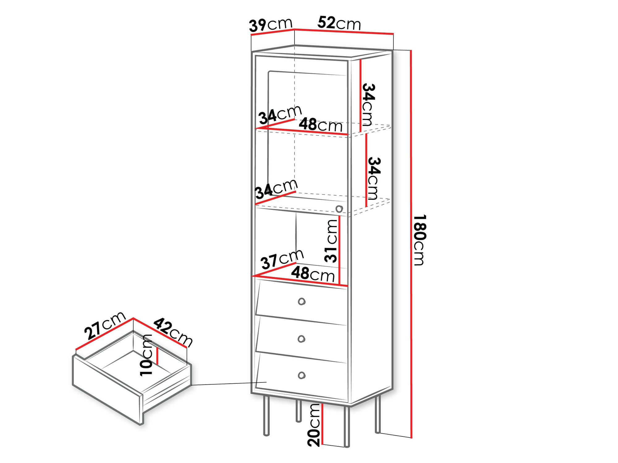Riiul Feletri 105 (Valge)