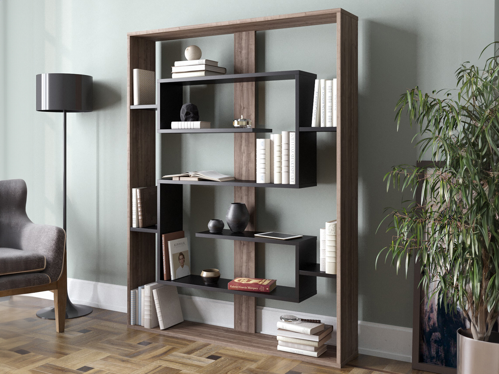 Riiul Kailua 1076 (Pähkel + Must)