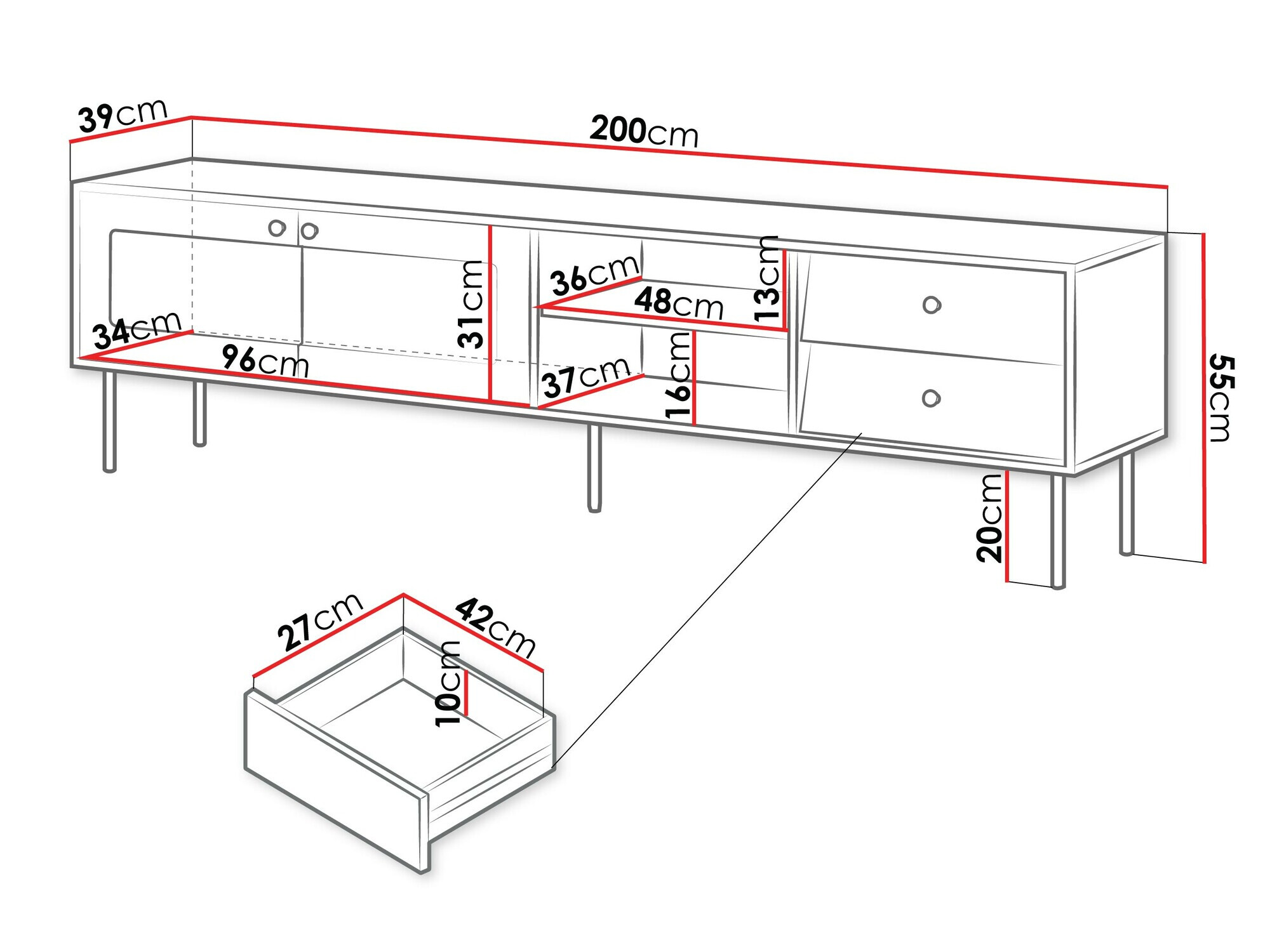 TV-alus Feletri 103 (Valge)