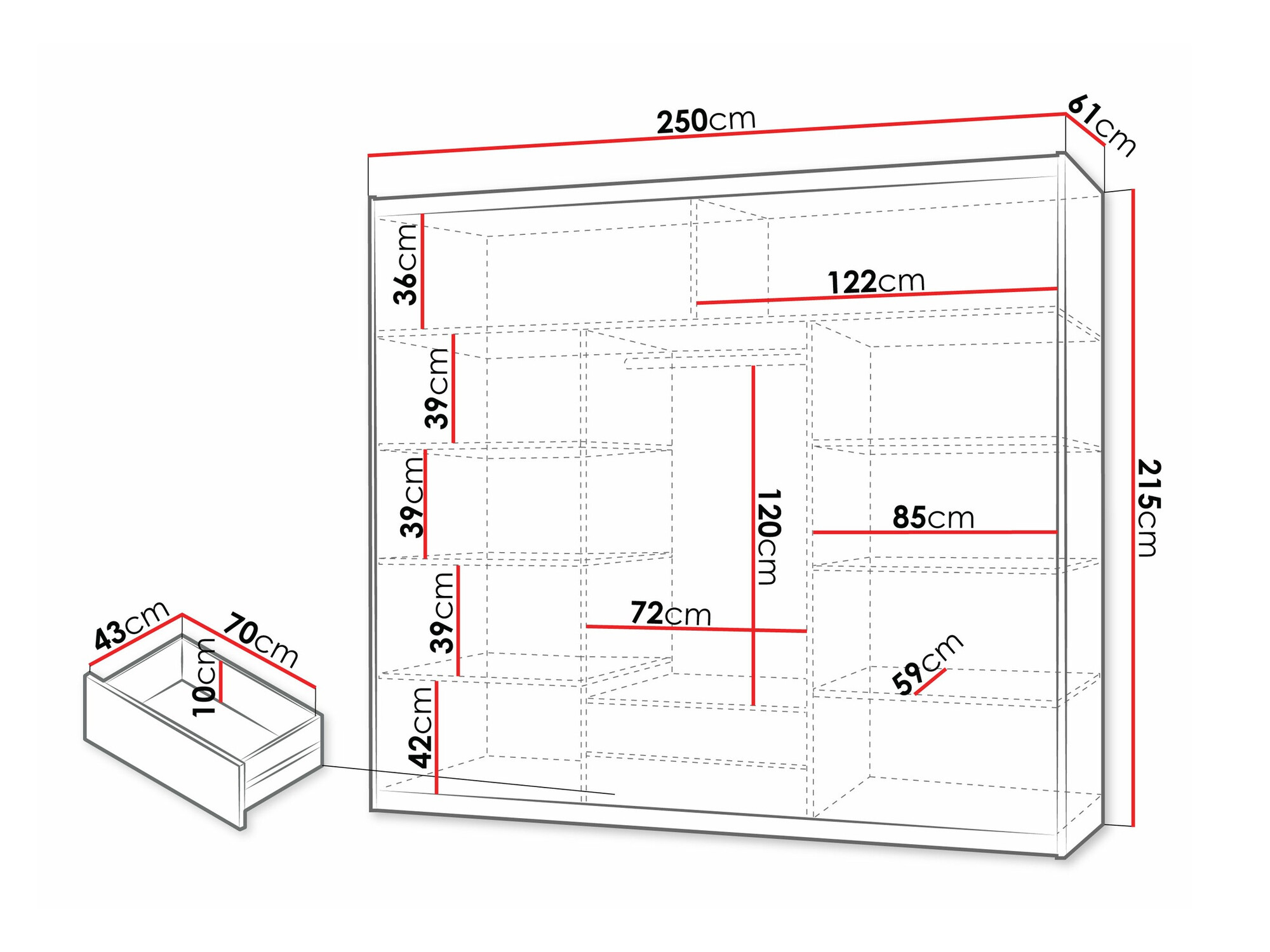 Riidekapp Honolulu 119 (Sonoma tamm)