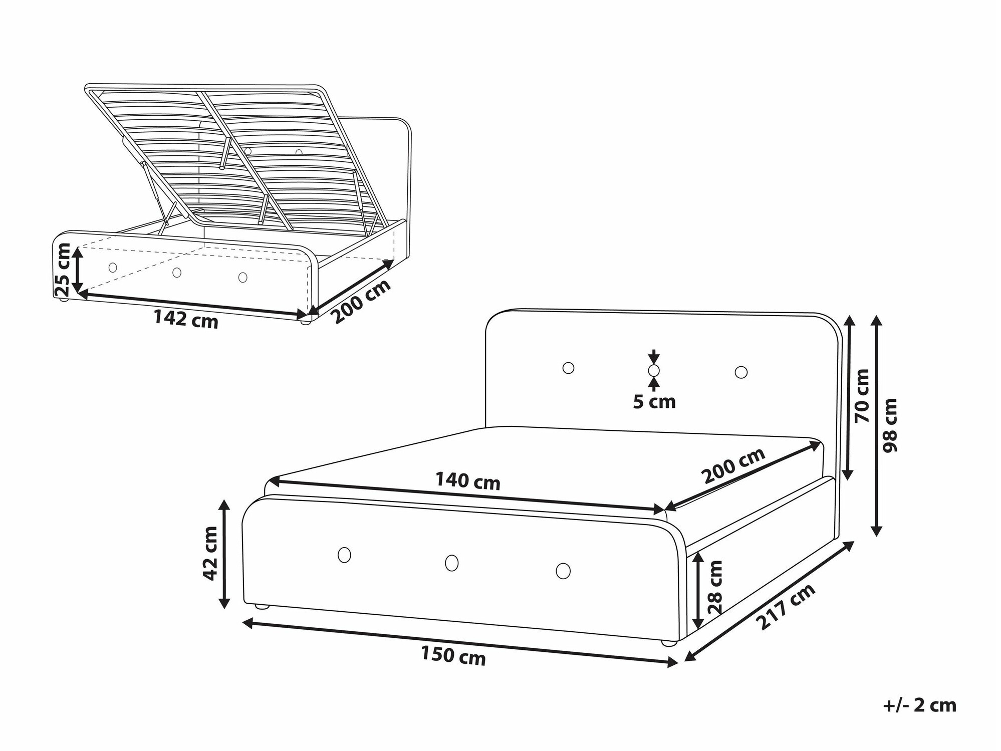 Voodi Berwyn 2230 (Beež)