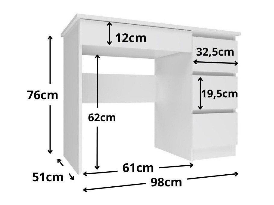 Kirjutuslaud Elbvelu 108 (Valge)