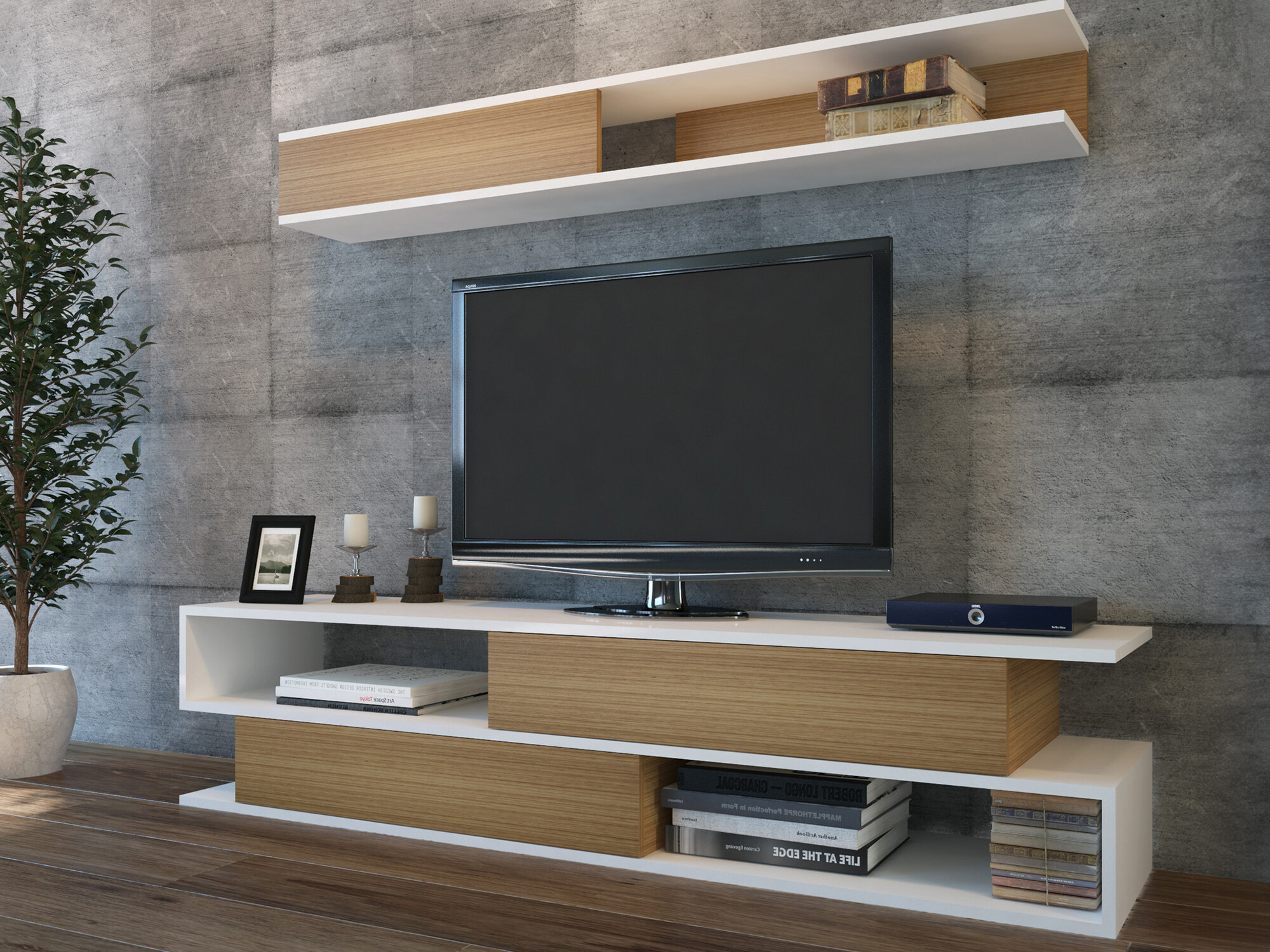 Elutoa komplekt Kailua 904 (Valge + Tiikpuu)