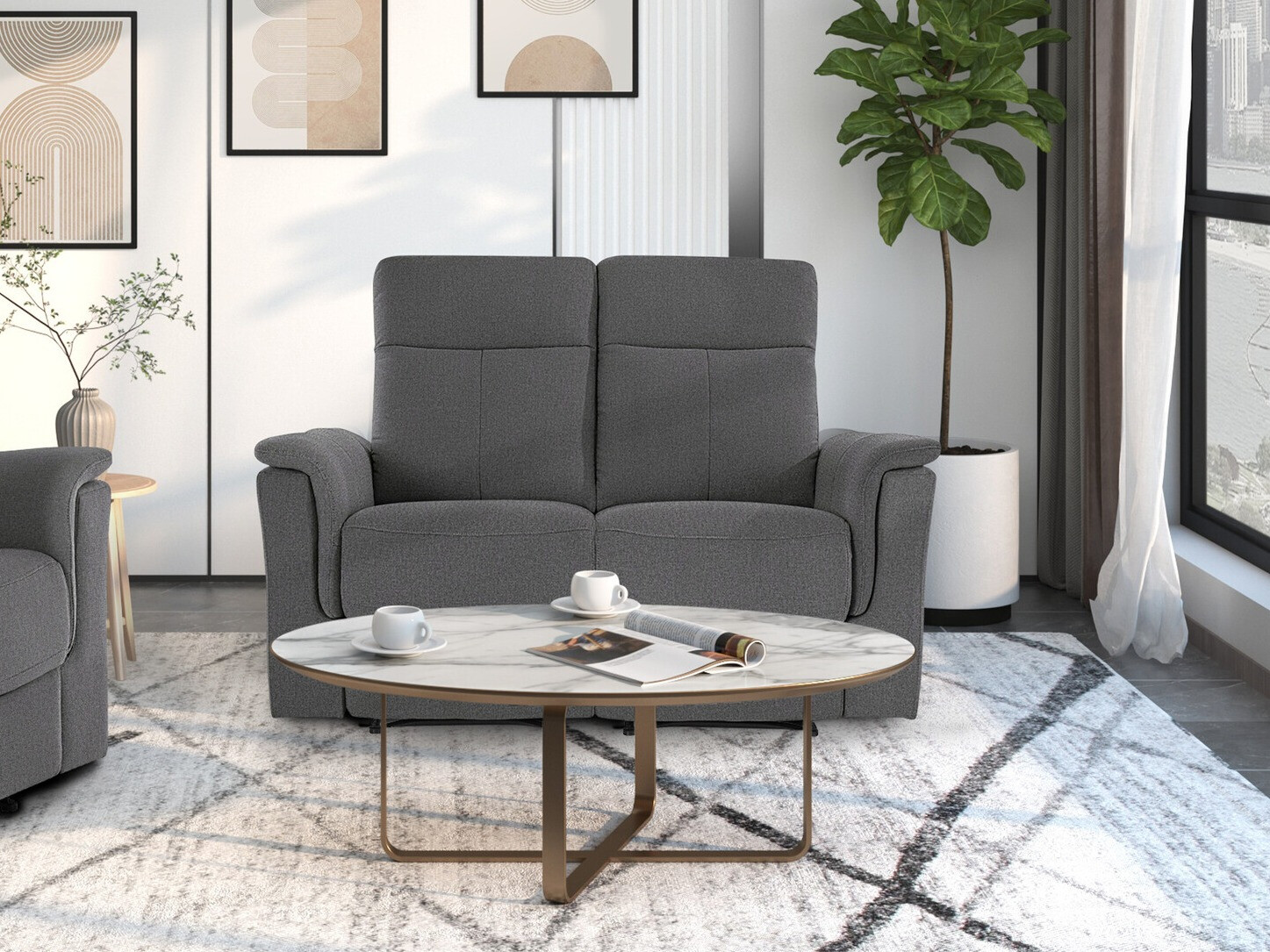 Diivan recliner Denton 1421 (Antratsiit)