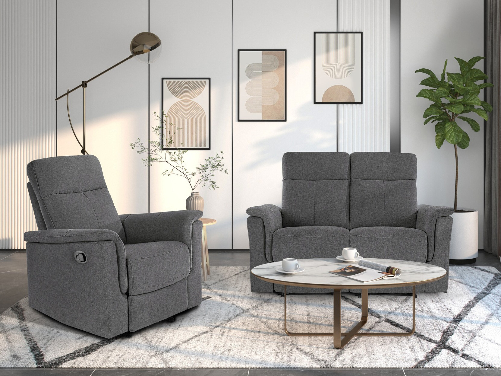 Diivan recliner Denton 1421 (Antratsiit)