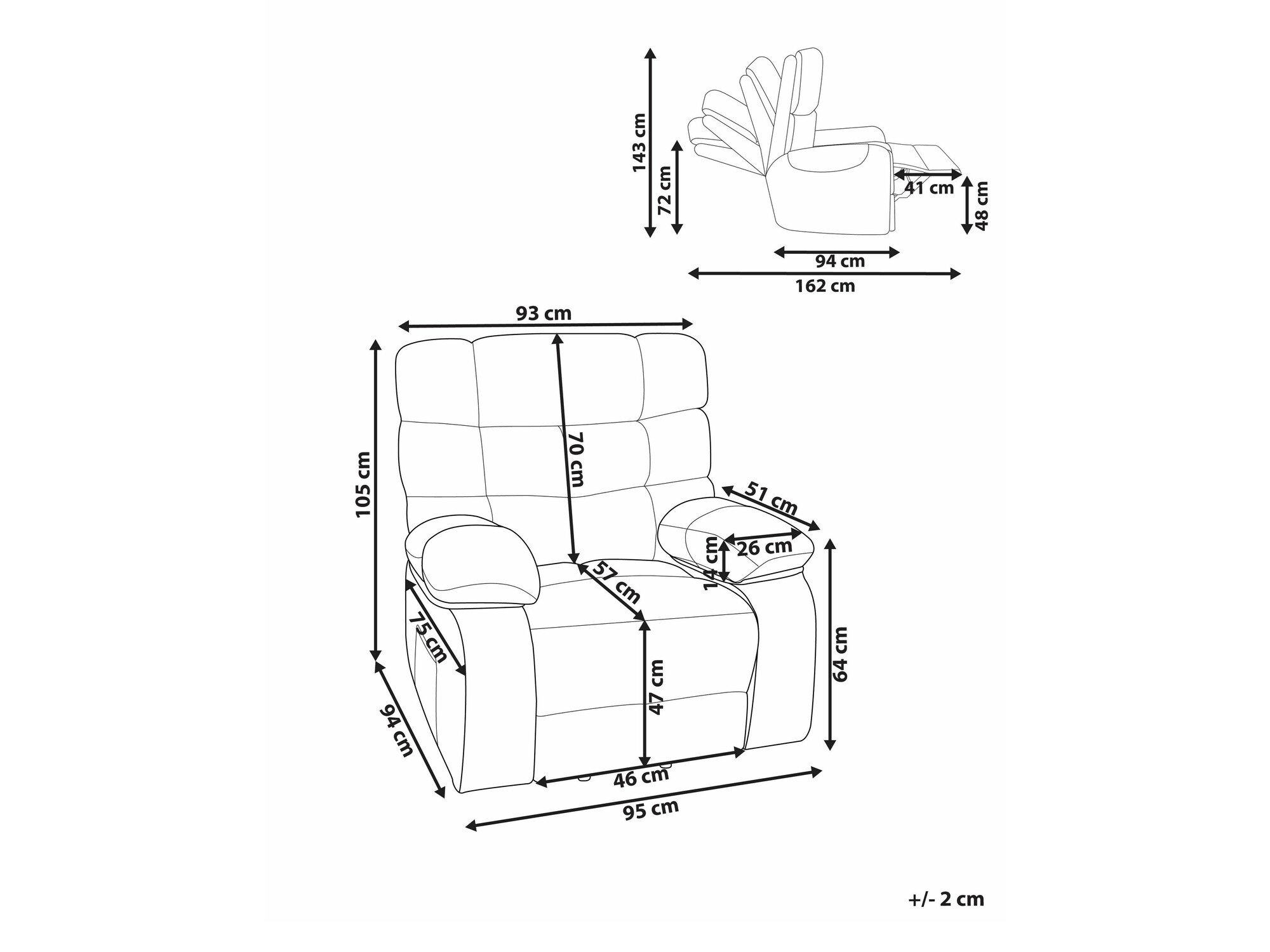 Tugitool recliner Berwyn 2249 (Beež)
