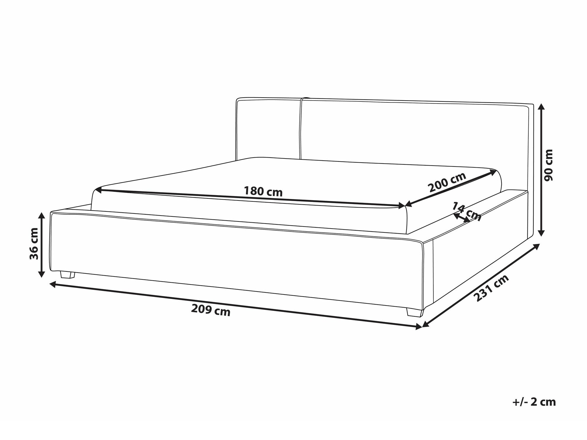 Voodi Berwyn 2250 (Taupe)
