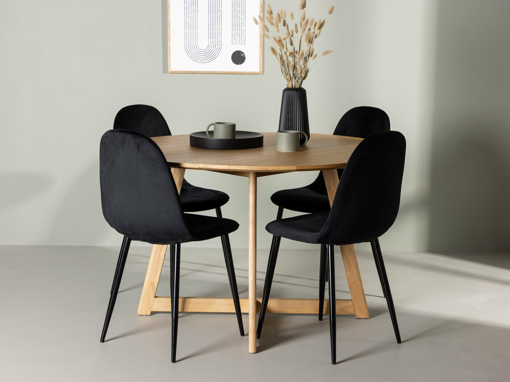 Söögitoakomplekt Dallas 4580 (Must)