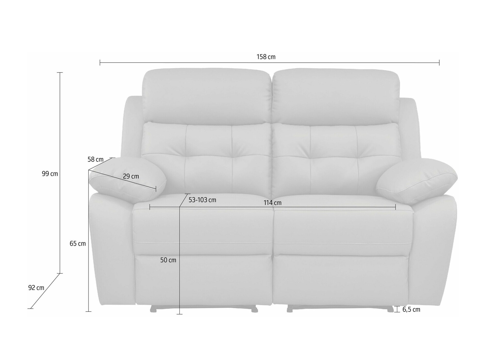 Diivan recliner Denton 1479 (Antratsiit)