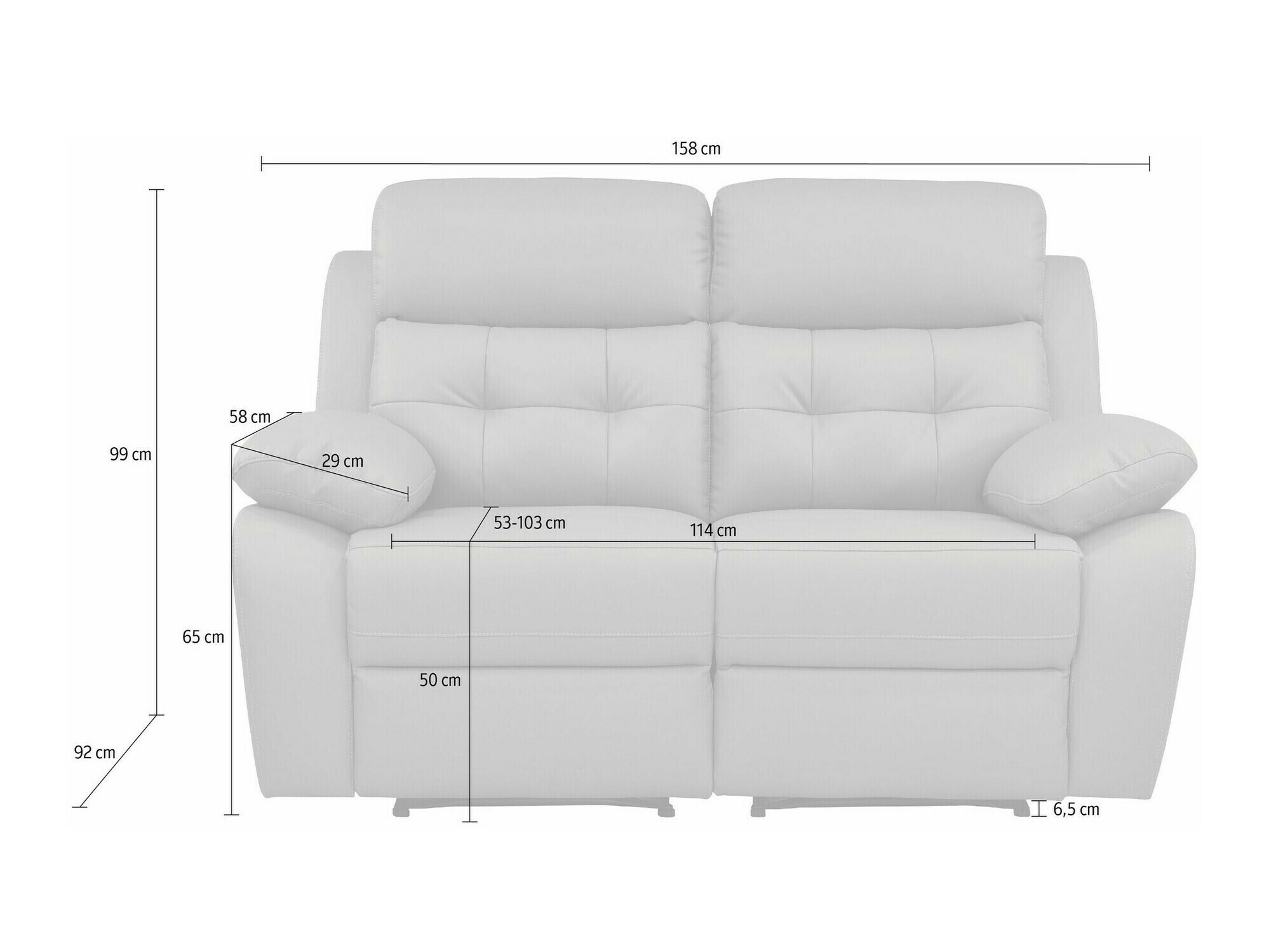 Diivan recliner Denton 1480 (Helehall)