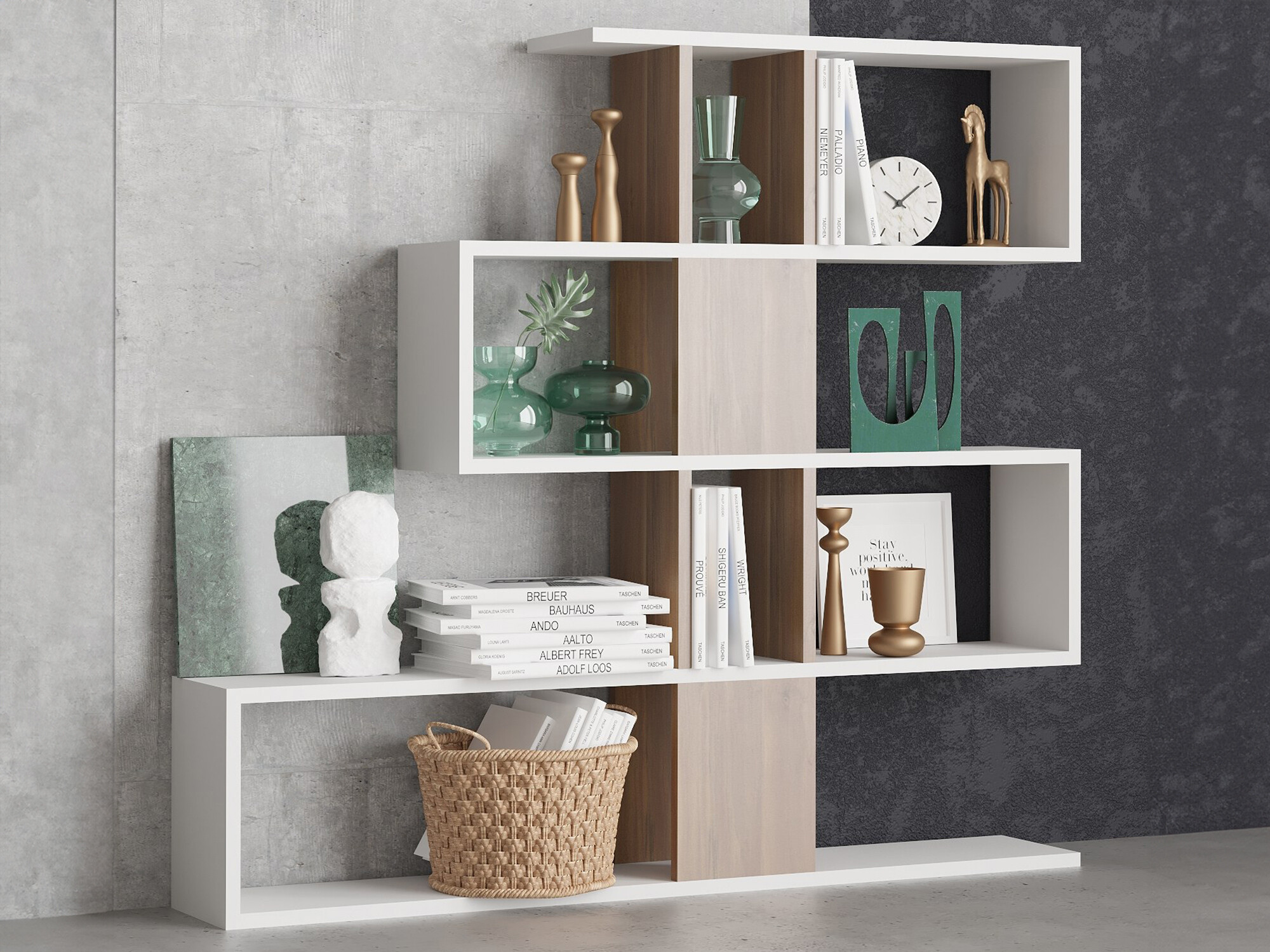 Riiul Kailua 768 (Valge + Pähkel)