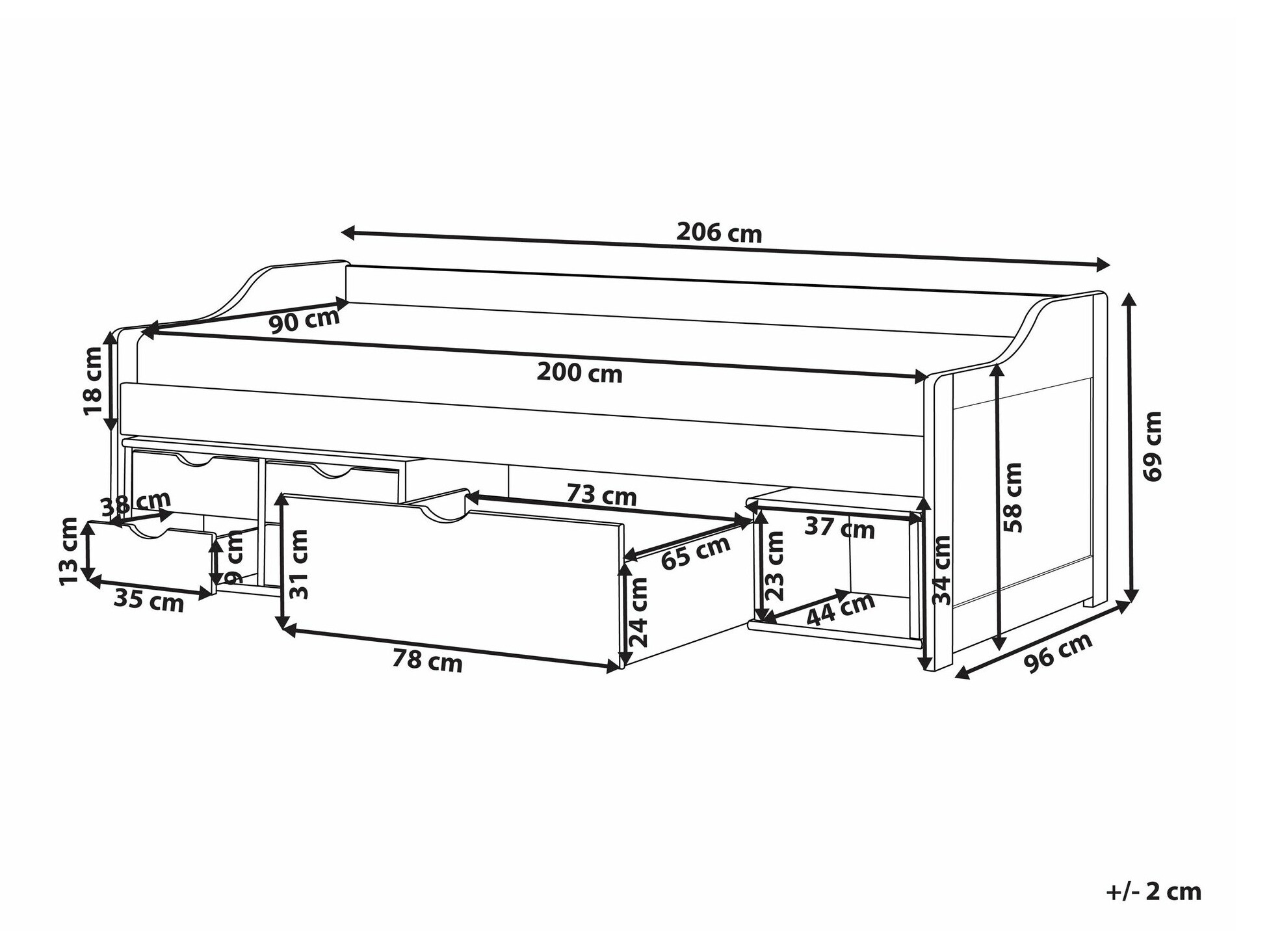 Voodi Berwyn 2272 (Valge)