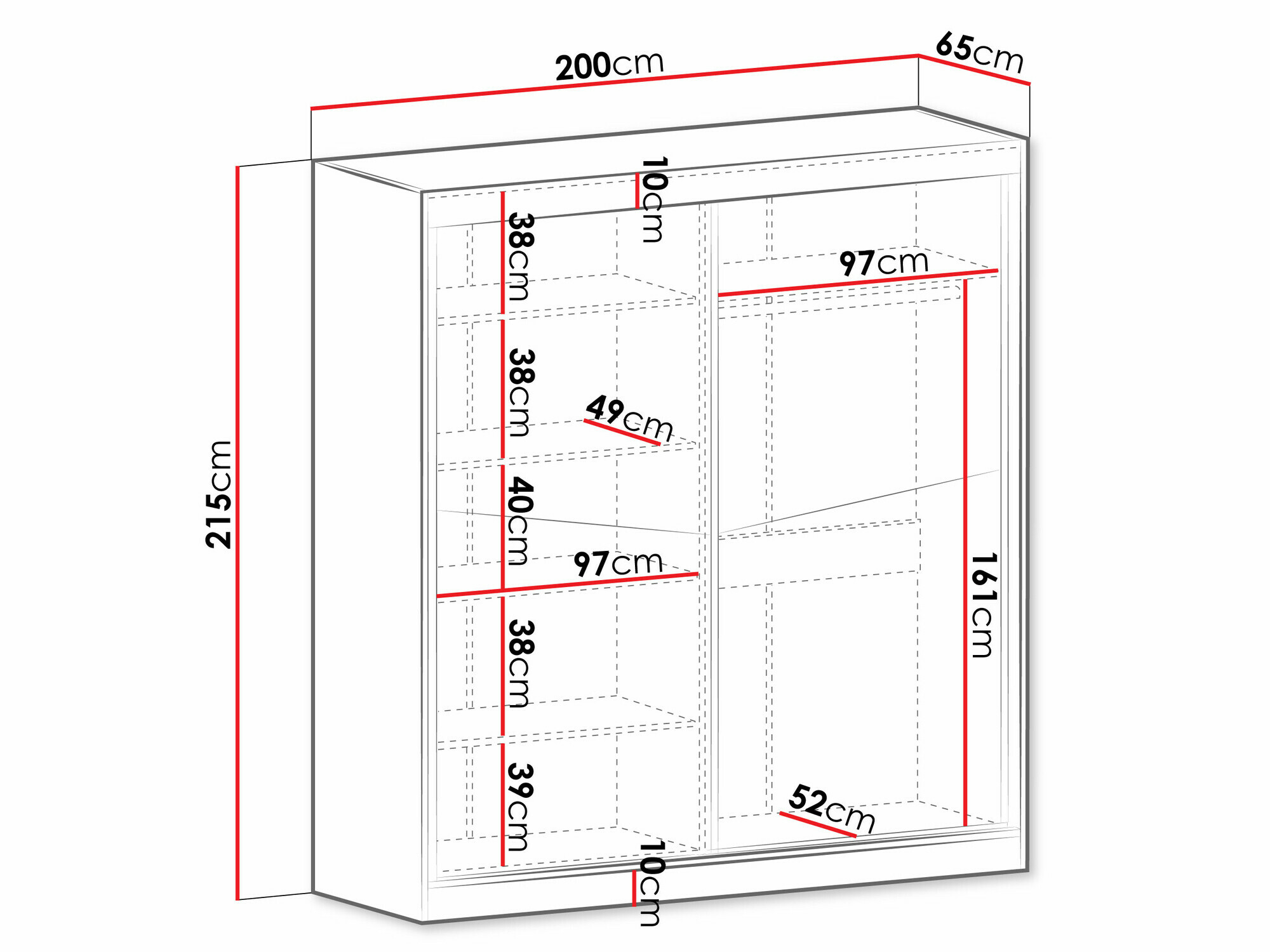 Riidekapp Tenreme 100 (Tamm + Must)