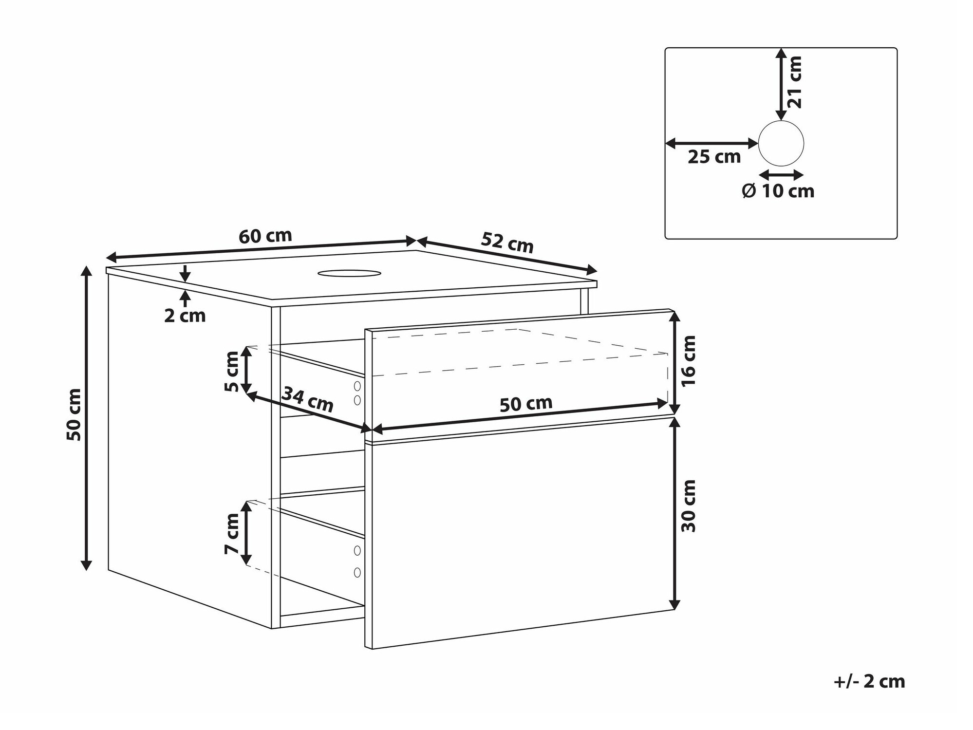 Vannitoa põrandakapp kraanikausile Berwyn 2286