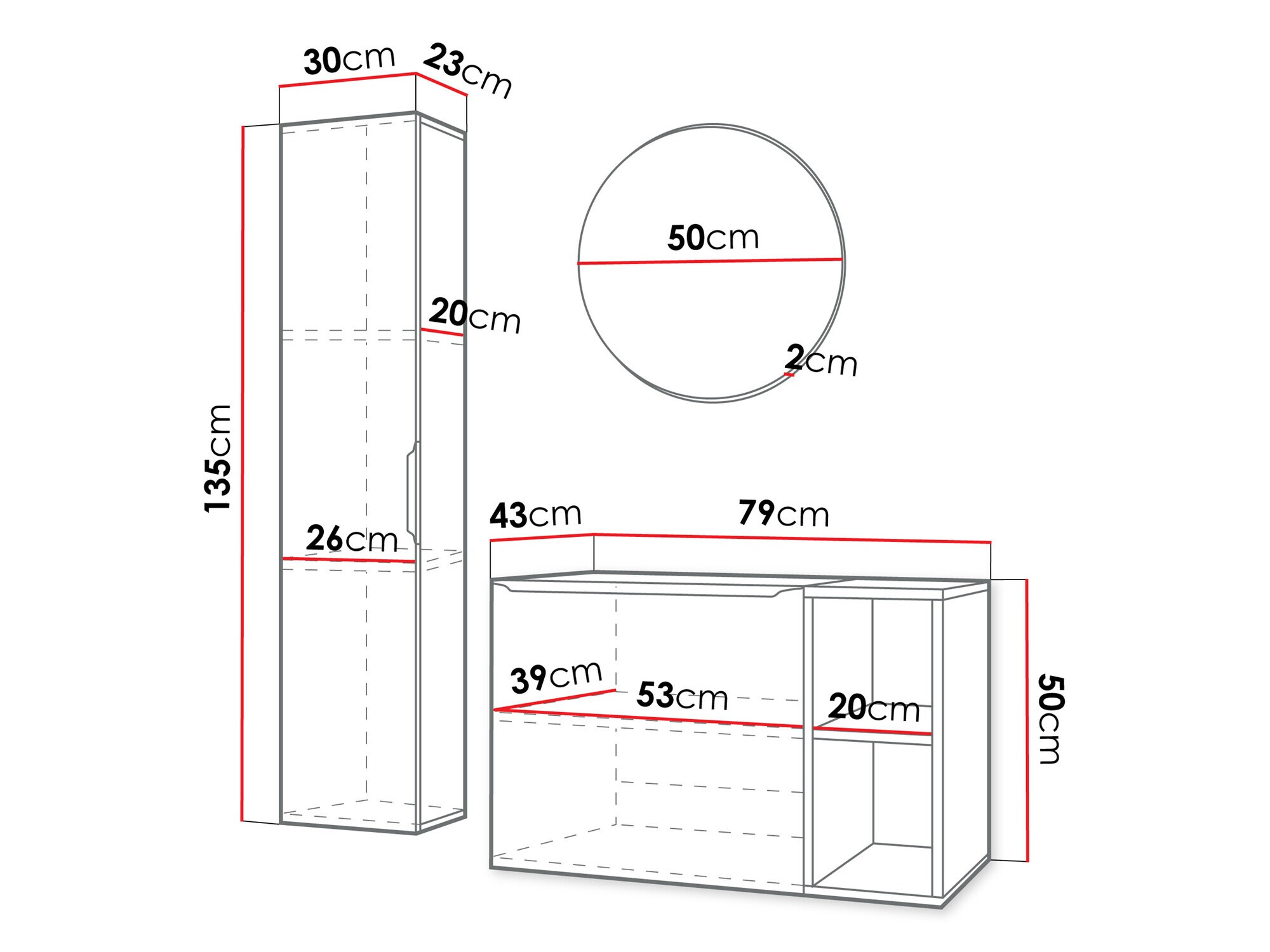 Vannitoakomplekt Comfivo 406 (Valge + Kuldne)