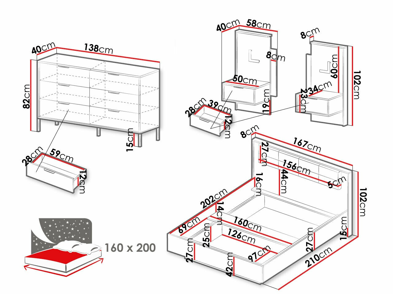 Magamistoakomplekt Flodale 104