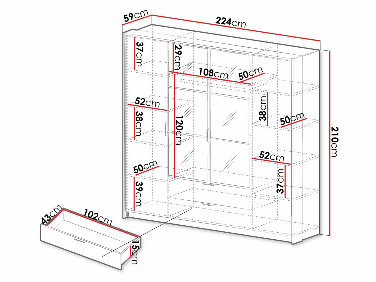 Riidekapp Flodale 101