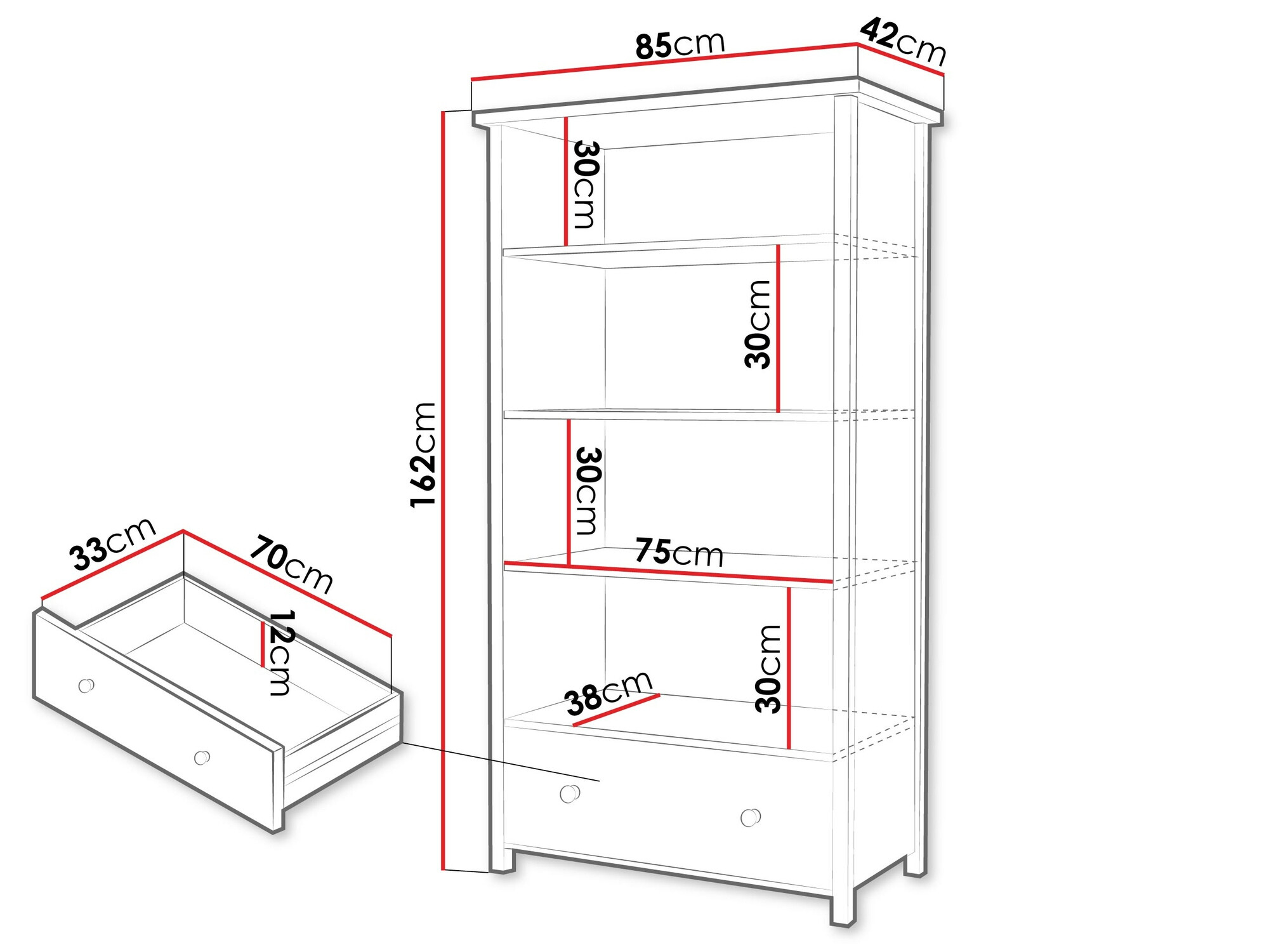 Riiul Romelbo 142 (Valge + Tamm)