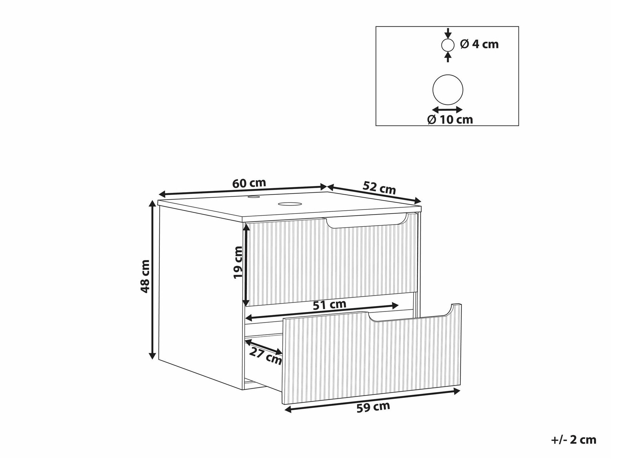 Vannitoa põrandakapp kraanikausile Berwyn 2305 (Must)