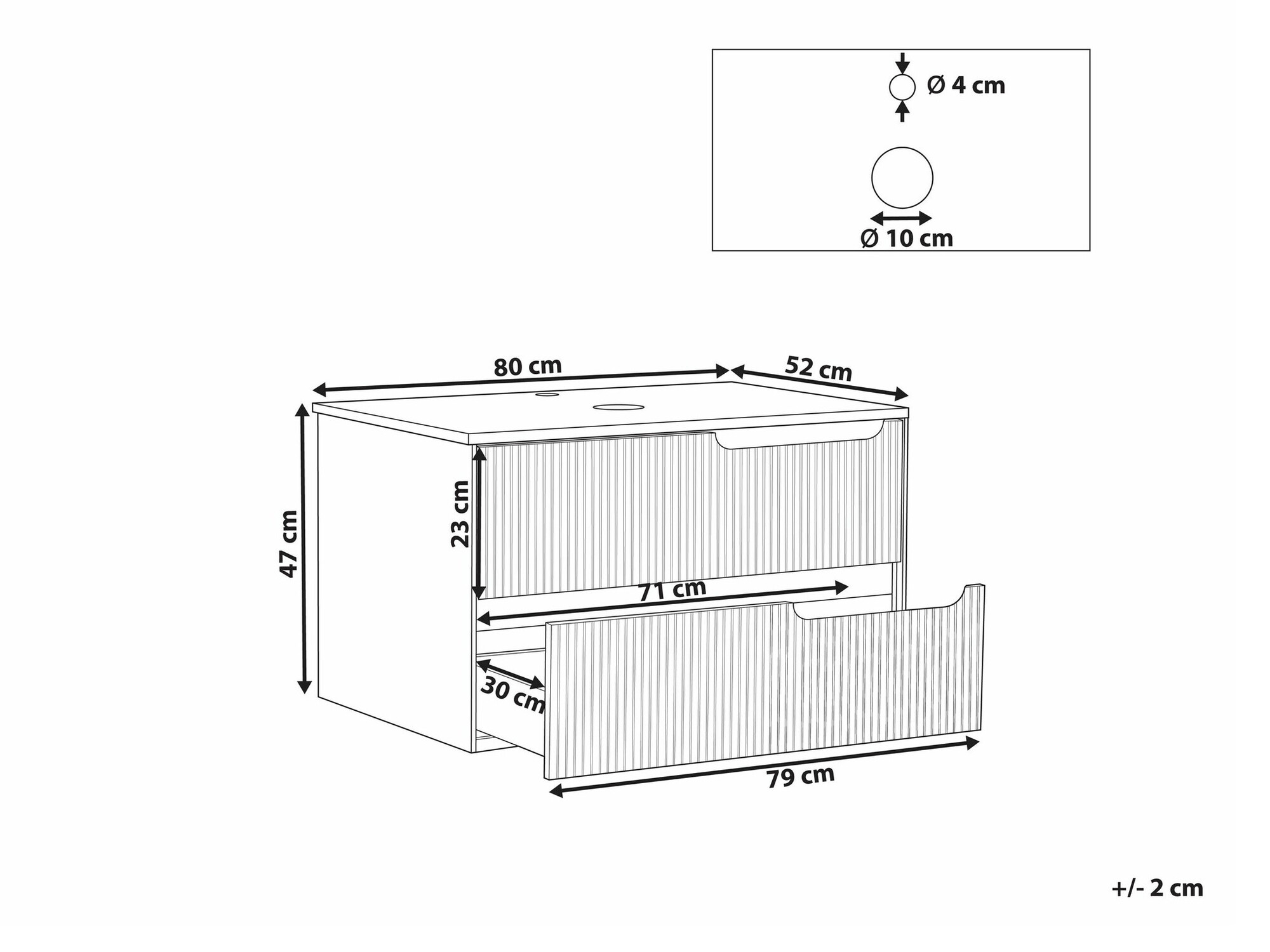 Vannitoa põrandakapp kraanikausile Berwyn 2307 (Must)