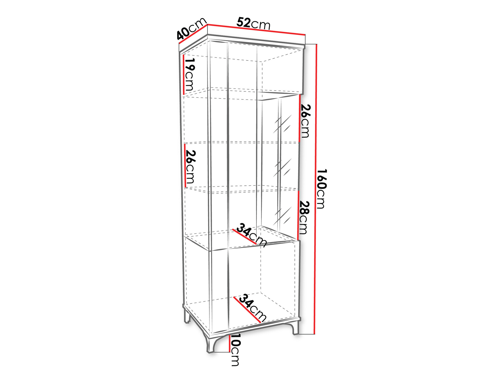 Riiul Florem (Valge + Läikiv valge + Ere puit)