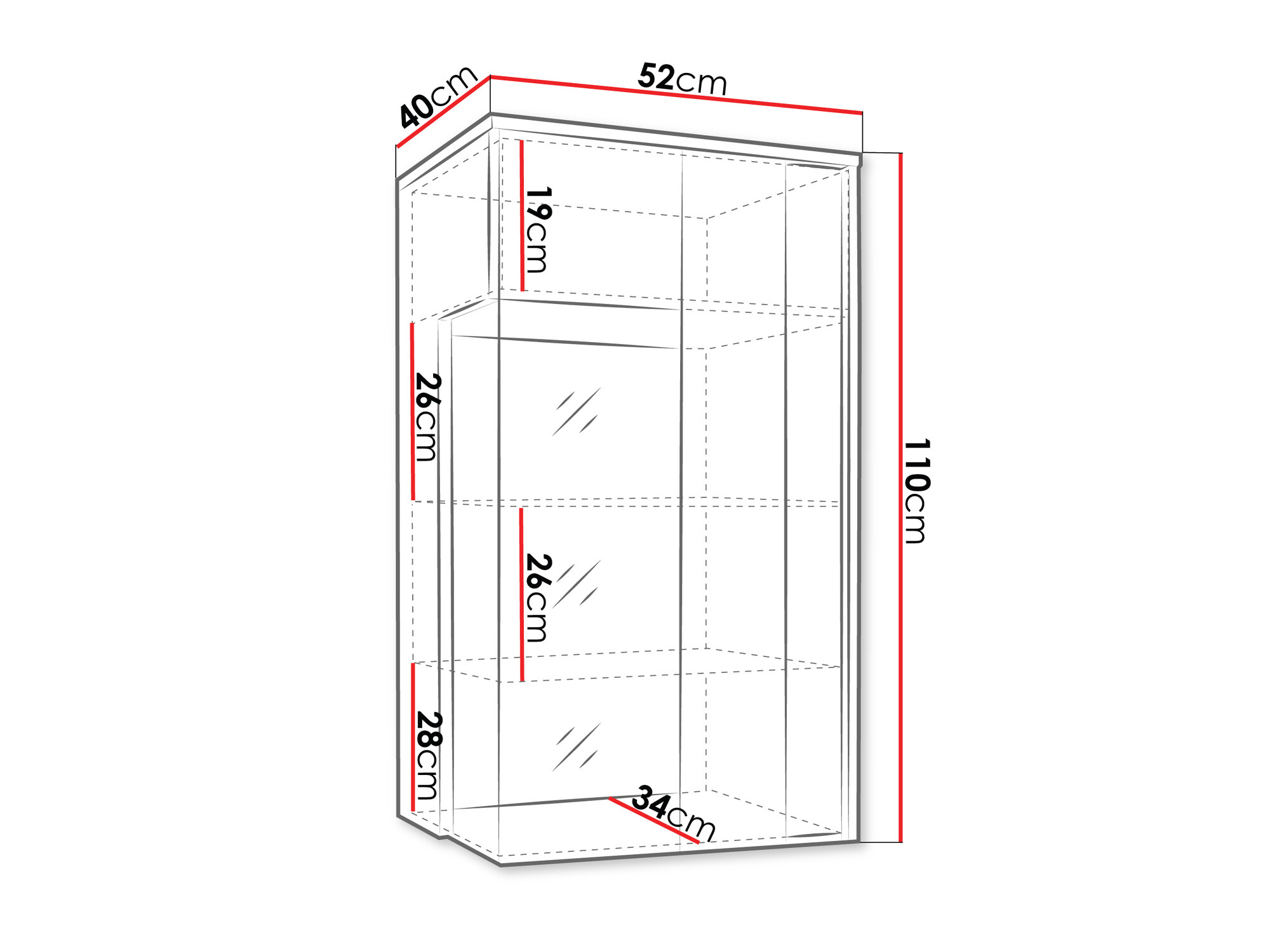 Seinakapp Florem I (Valge + Läikiv valge + Ere puit)