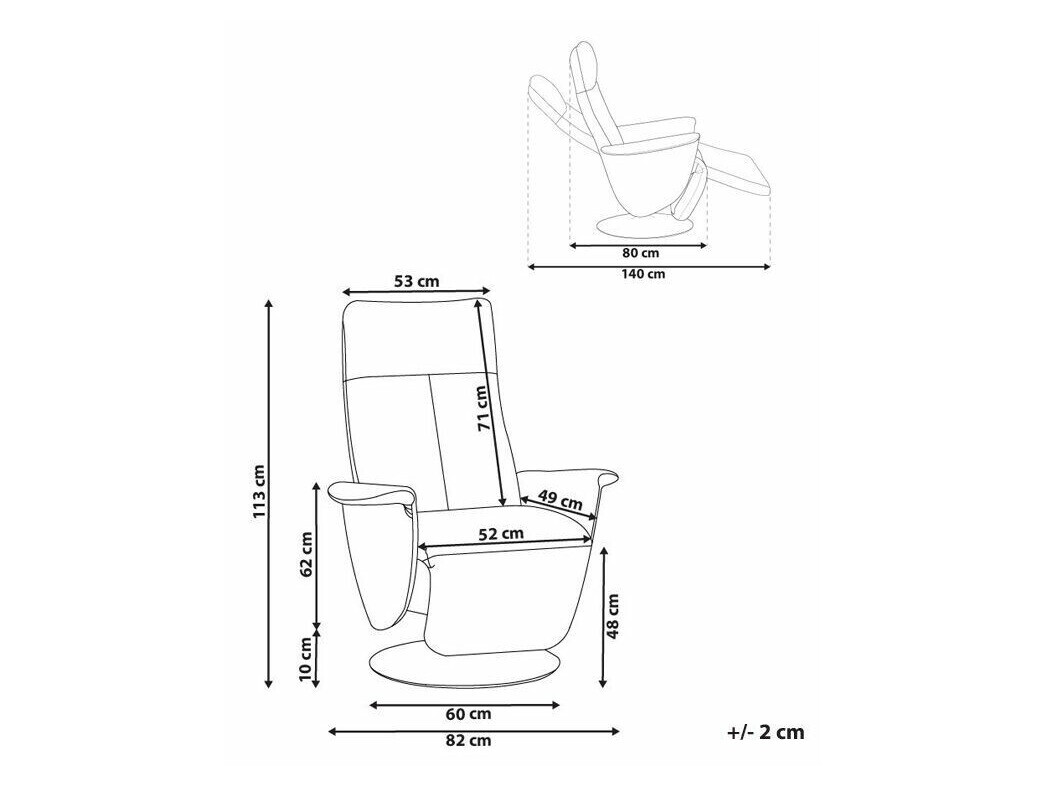 Tugitool recliner Berwyn 1313 (Taupe)