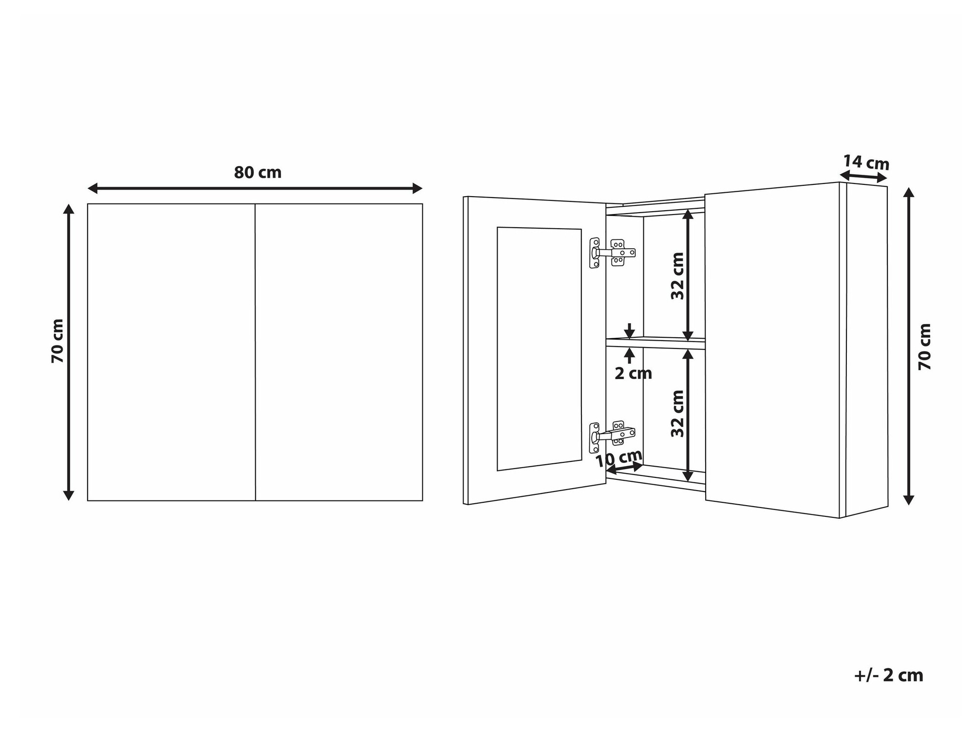 Vannitoa peegelkapid Berwyn 2350 (Must)