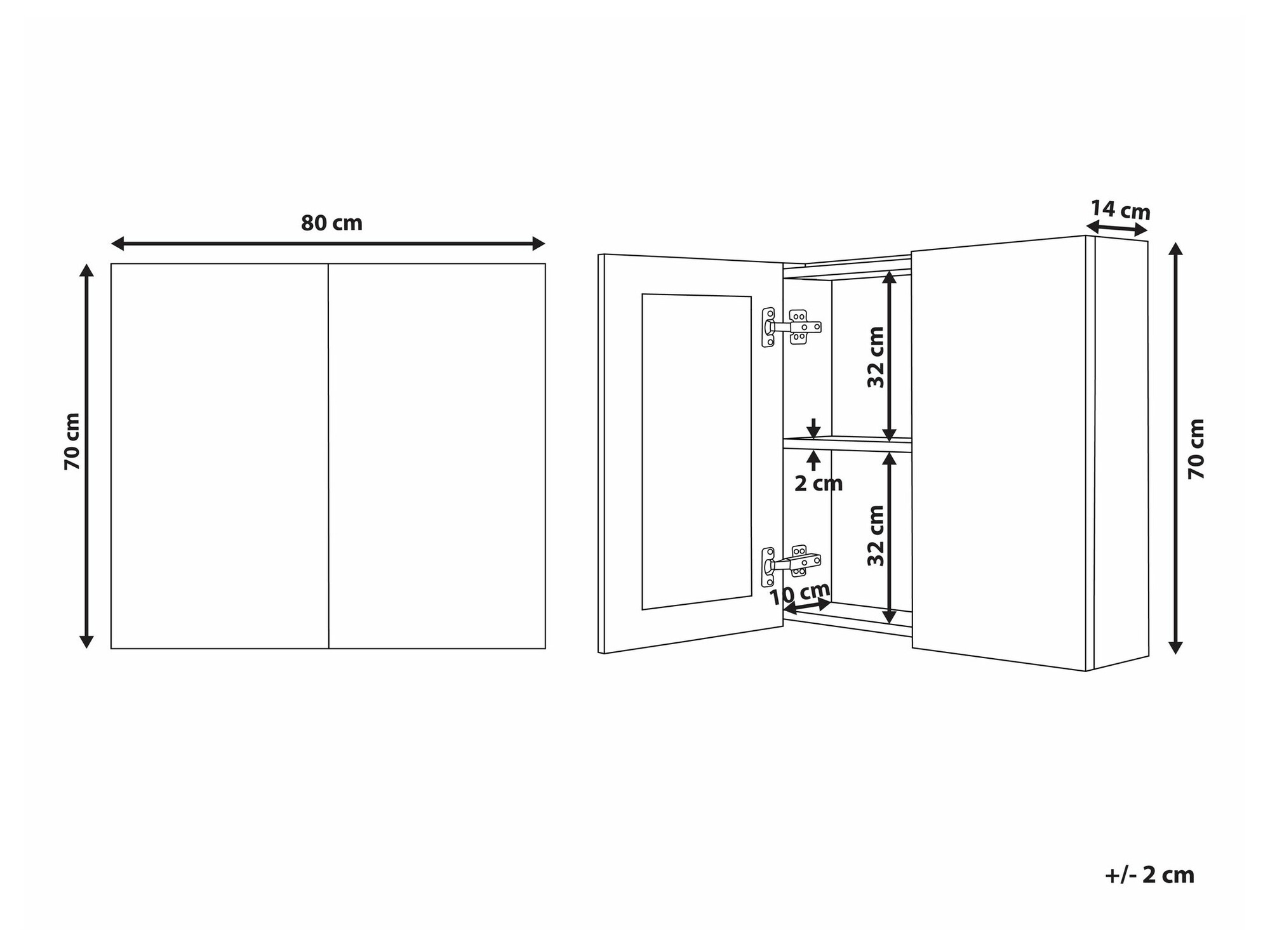 Vannitoa peegelkapid Berwyn 2350 (Valge)