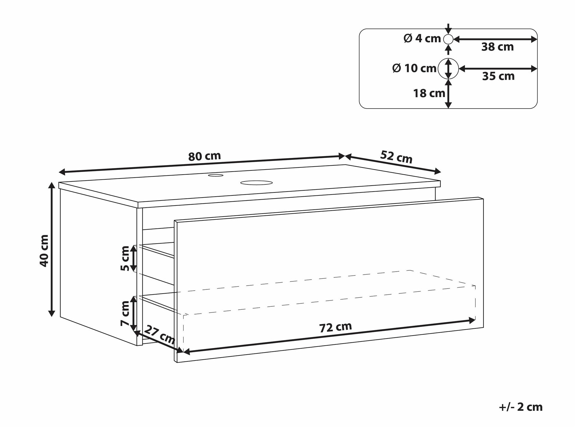 Vannitoa põrandakapp kraanikausile Berwyn 2346