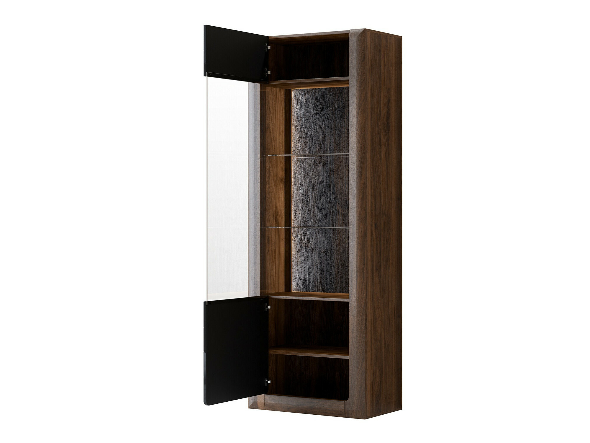 Riiul Sovera 101 (Pähkel + Läikiv must)