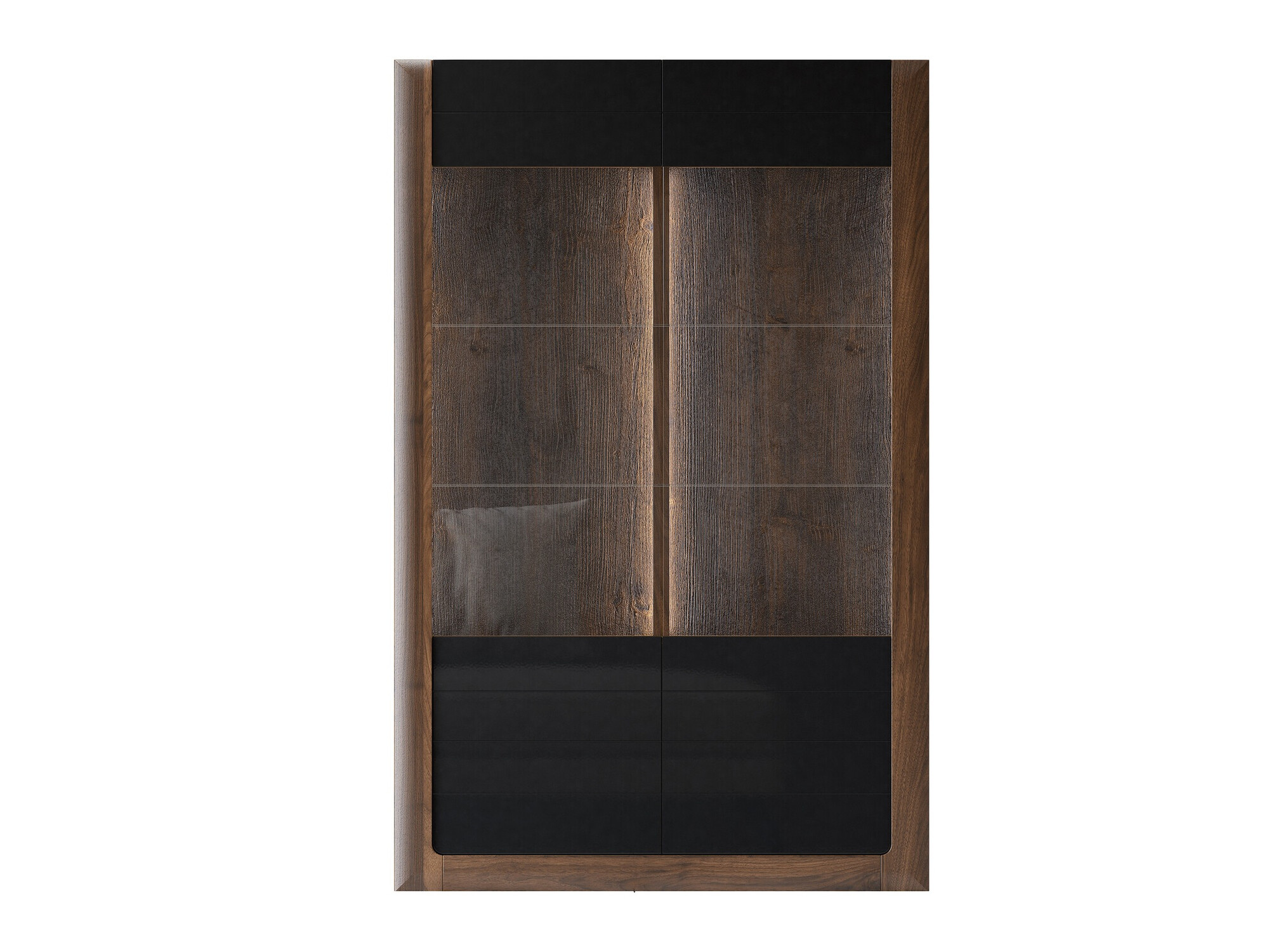 Riiul Sovera 102 (Pähkel + Läikiv must)