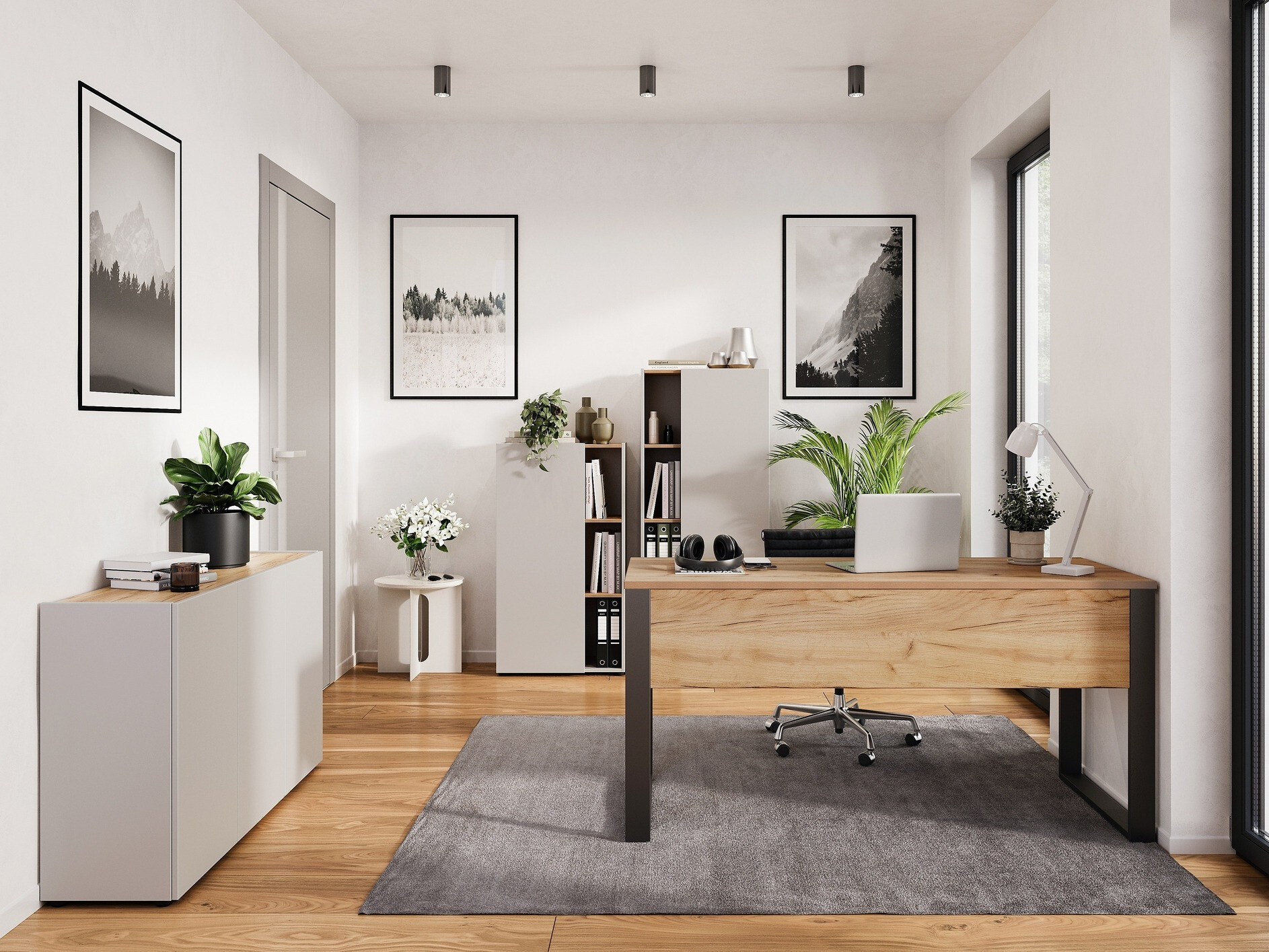 Kirjutuslaud Evarsoa 100 (Navarra tamm + Must)