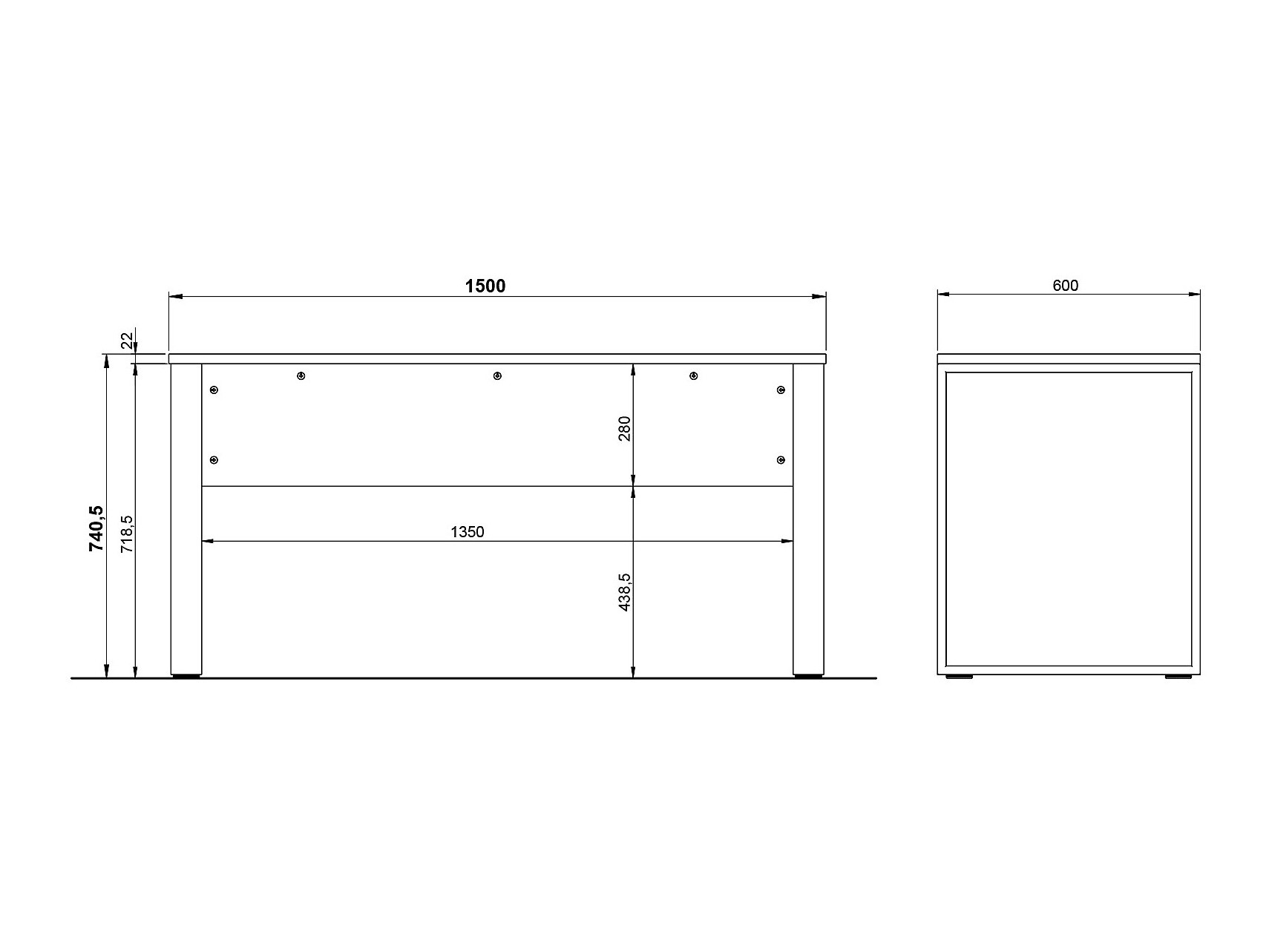 Kirjutuslaud Evarsoa 100 (Navarra tamm + Must)