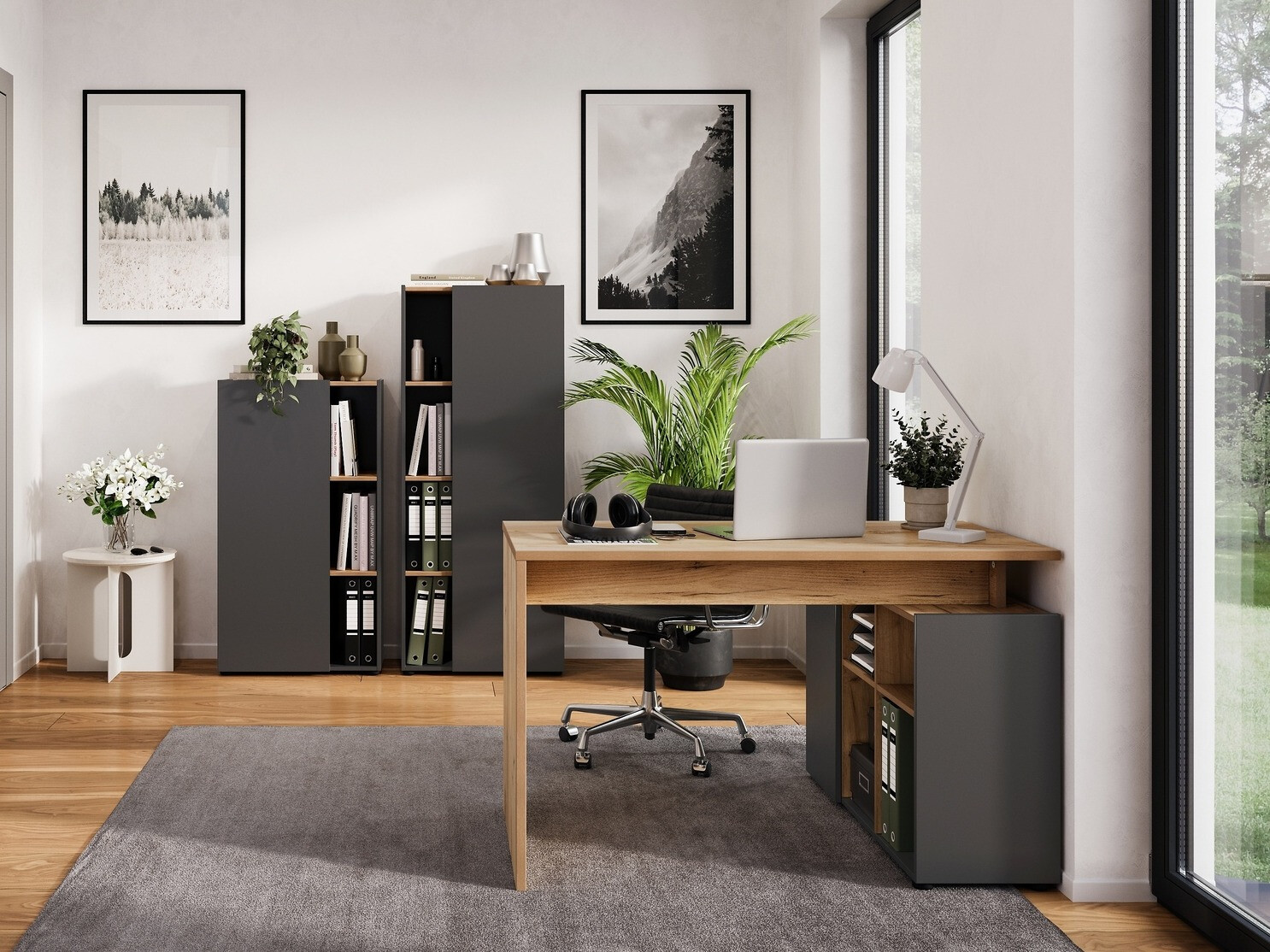 Kodukontori komplekt Evarsoa 105 (Grafiit + Navarra tamm)