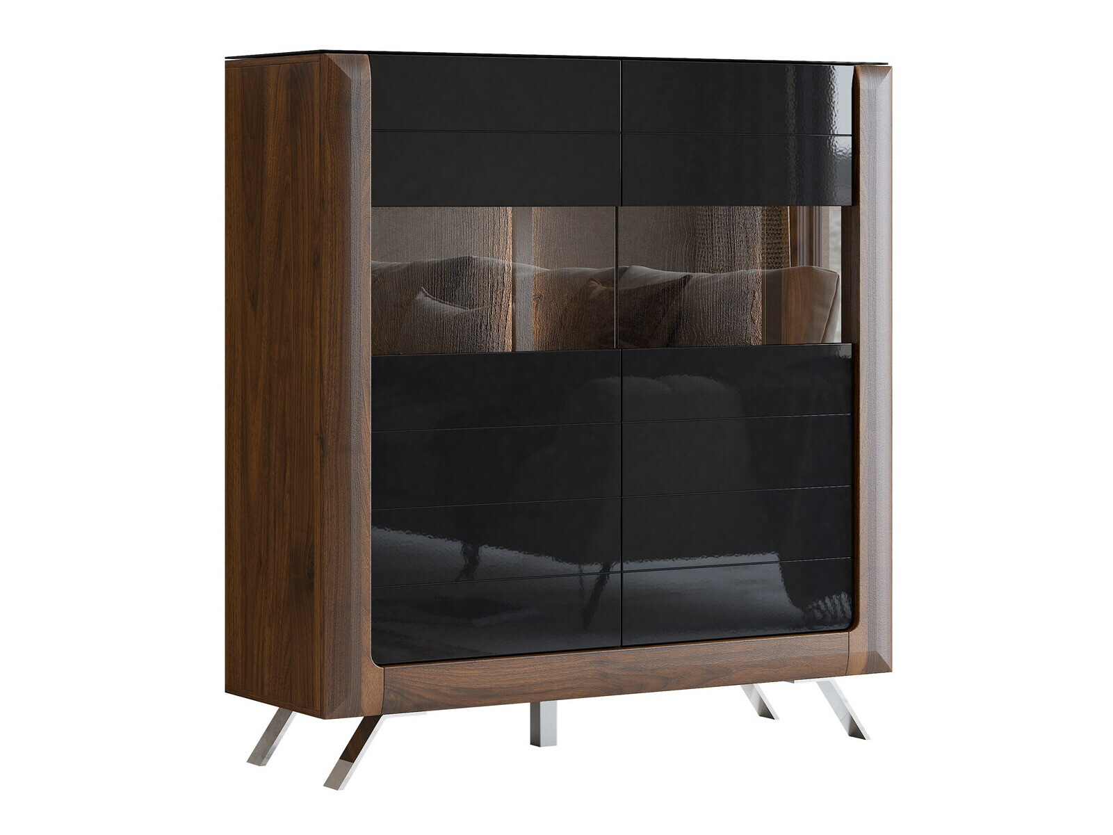 Riiul Sovera 106 (Pähkel + Läikiv must)