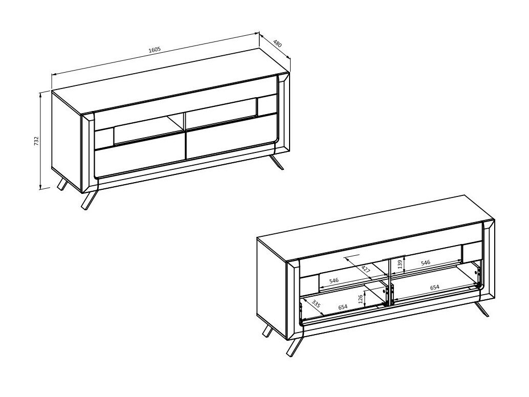 TV-alus Sovera 105 (Golden Oak + Helehall)