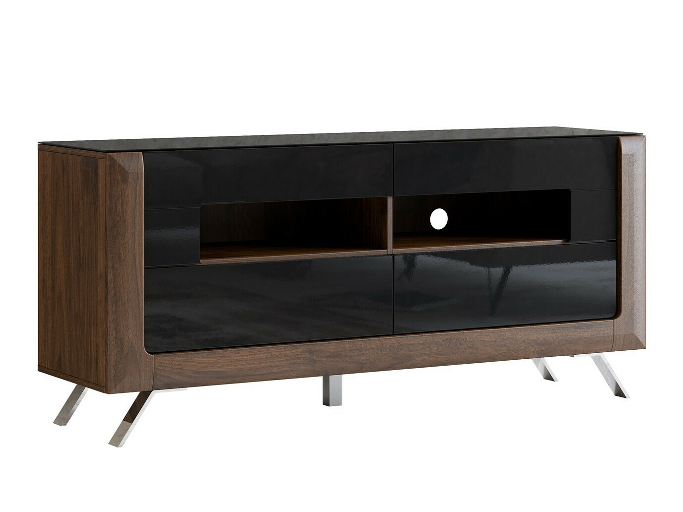 TV-alus Sovera 105 (Pähkel + Läikiv must)