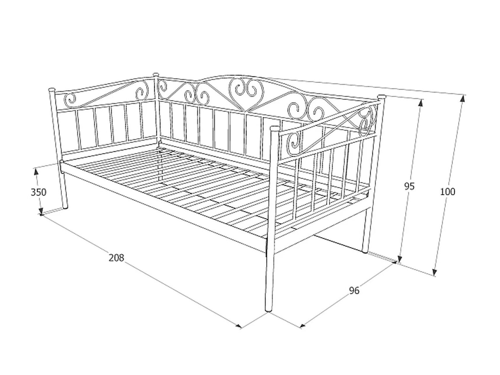 Voodi Detroit 655 (Valge)