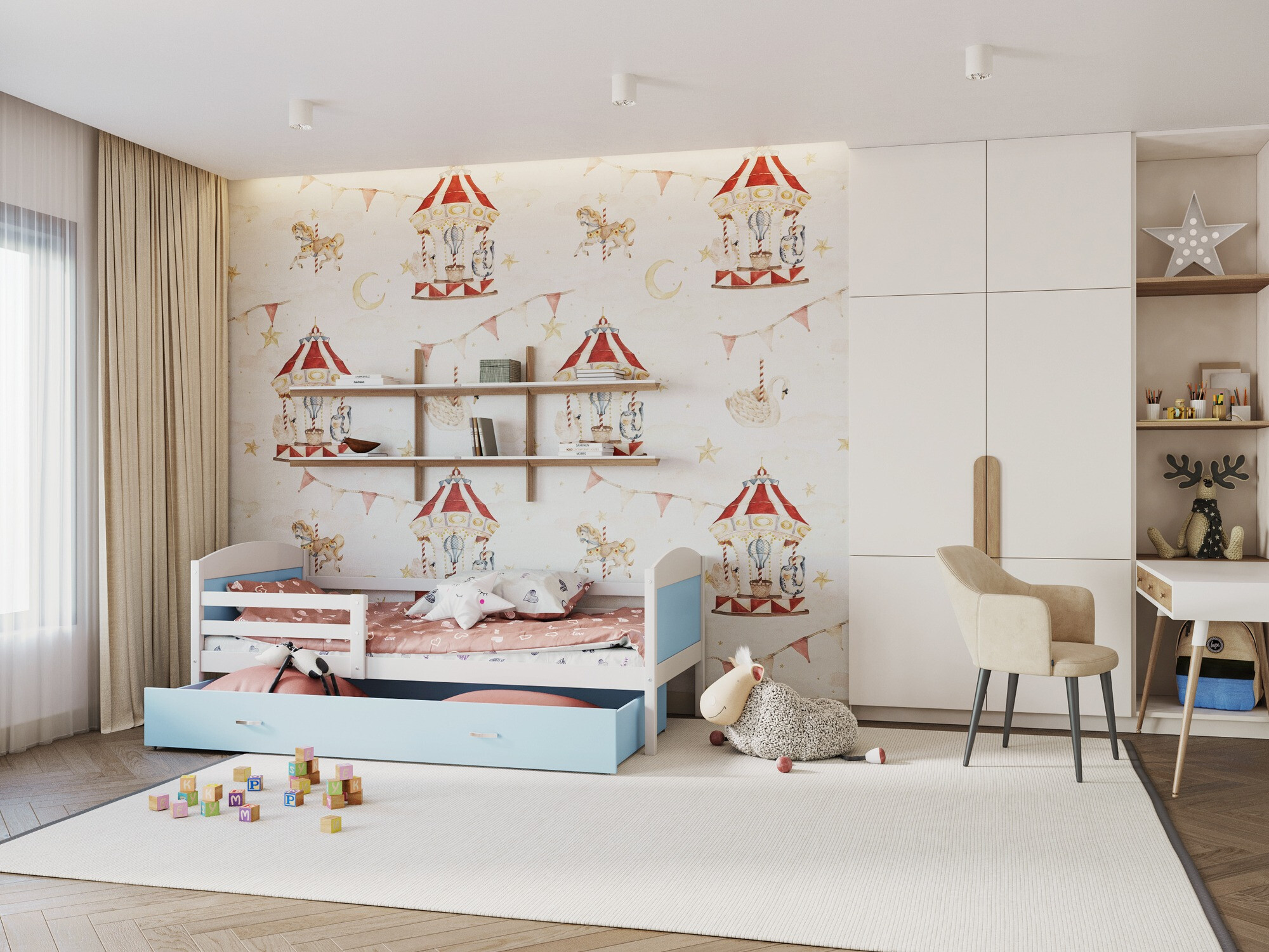 Voodi Aurora 127 (Valge)