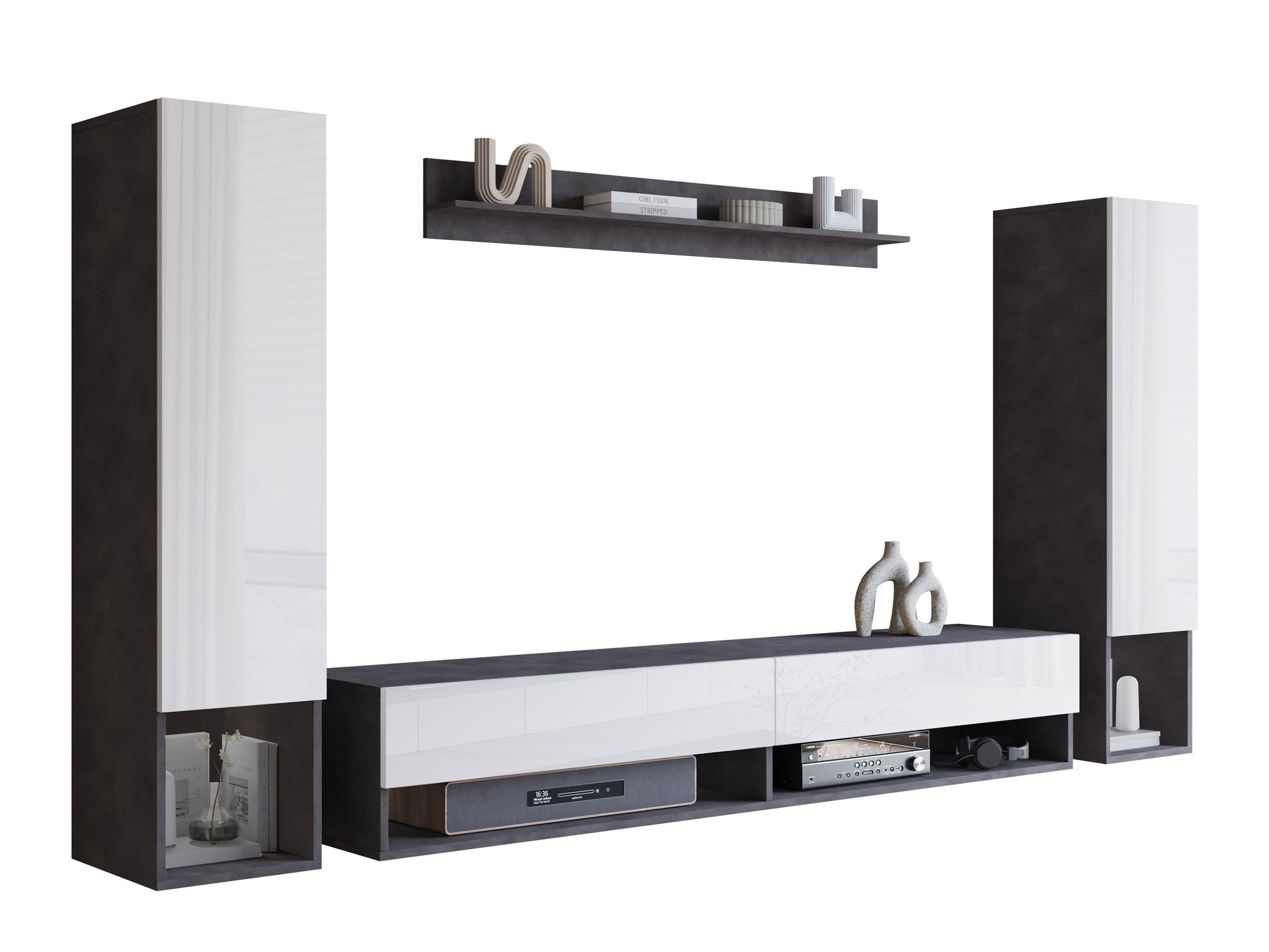 Elutoa komplekt Sarasota 176 (Matera hall + Läikiv valge)