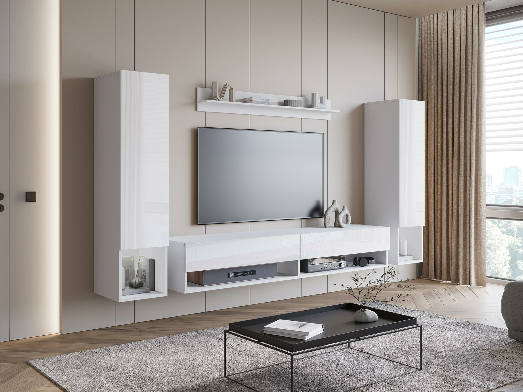 Elutoa komplekt Sarasota 176 (Valge + Läikiv valge)